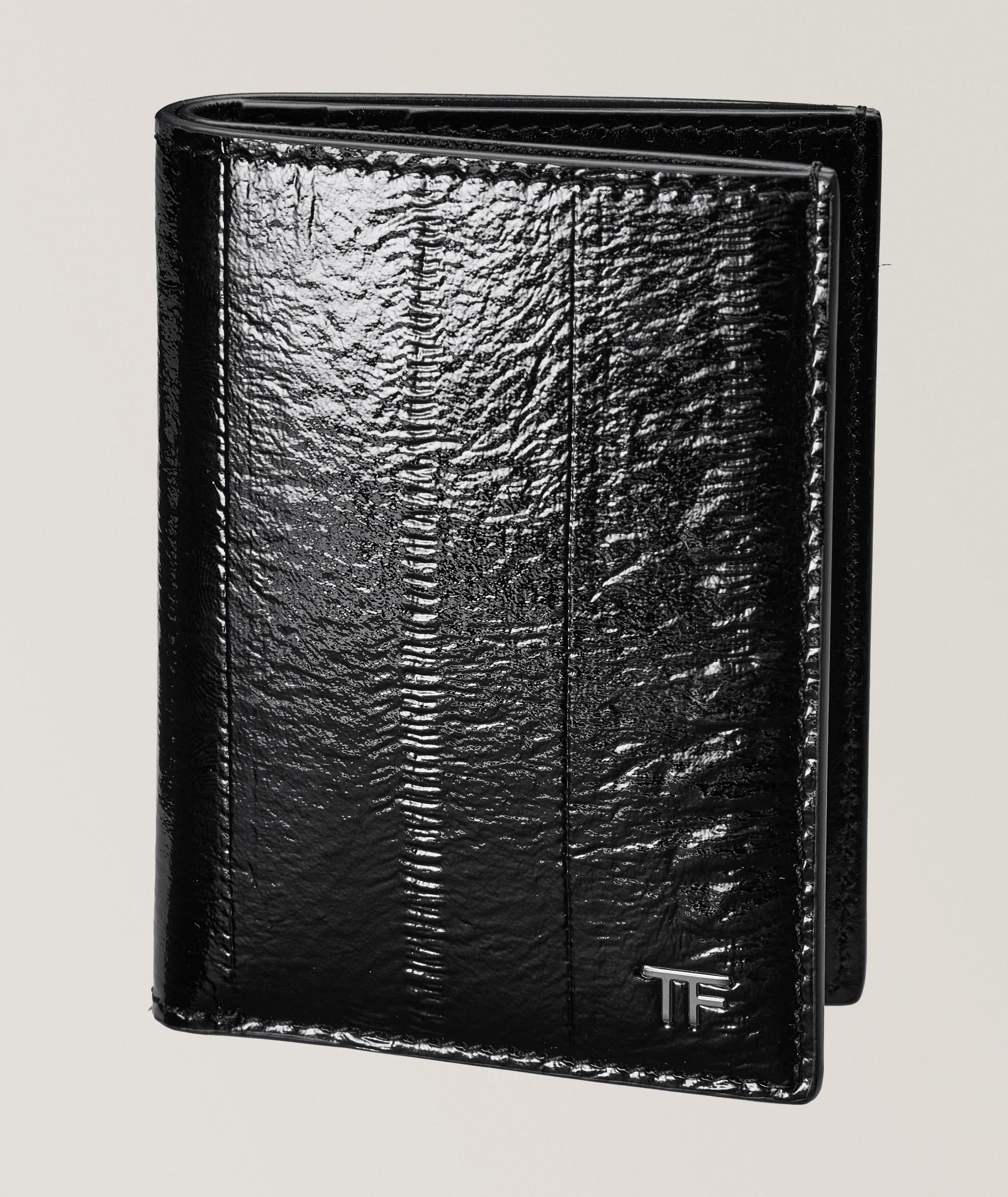 Porte-carte plié en cuir verni image 0
