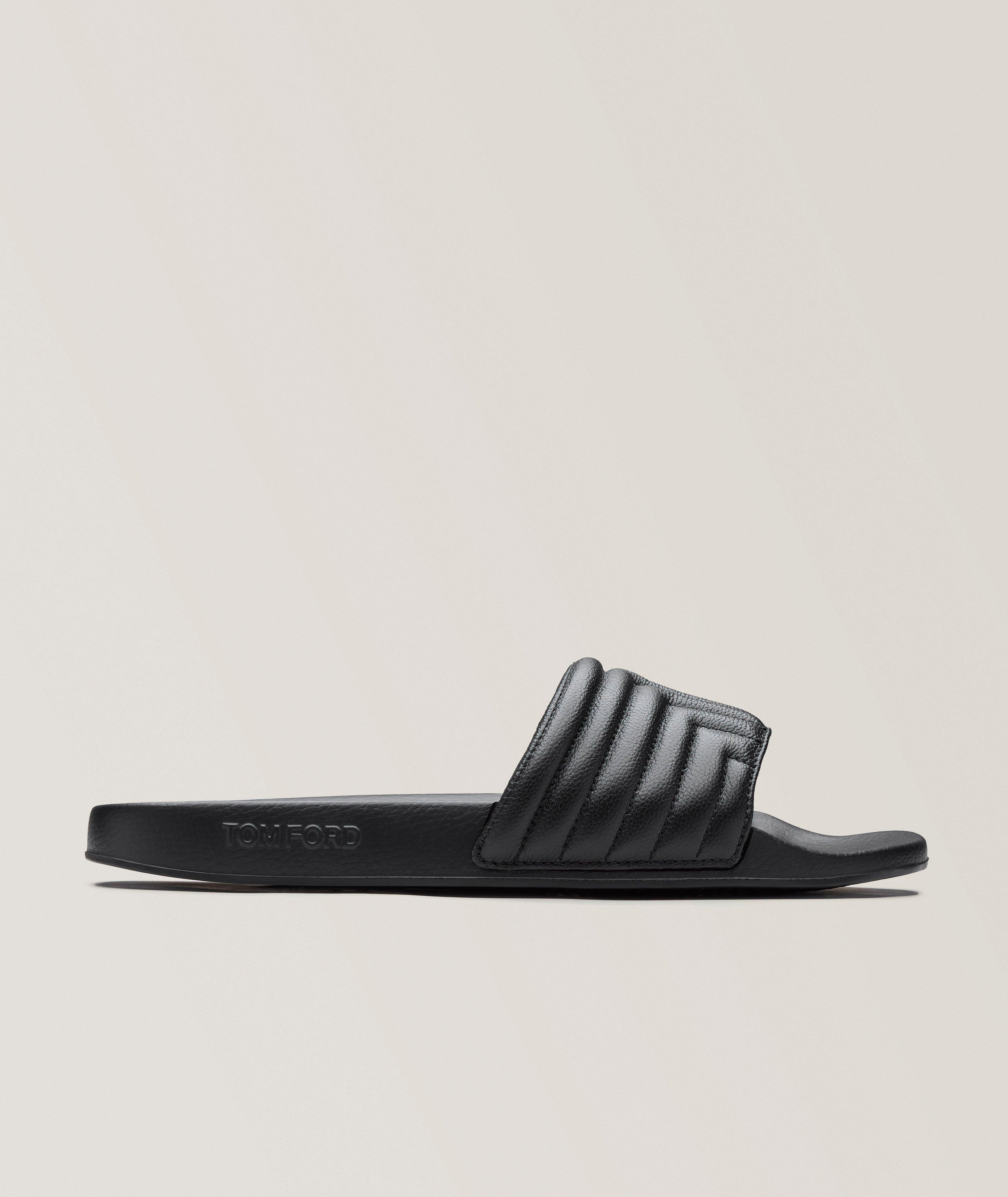 Harris Motif Leather Slide Sandals  image 0