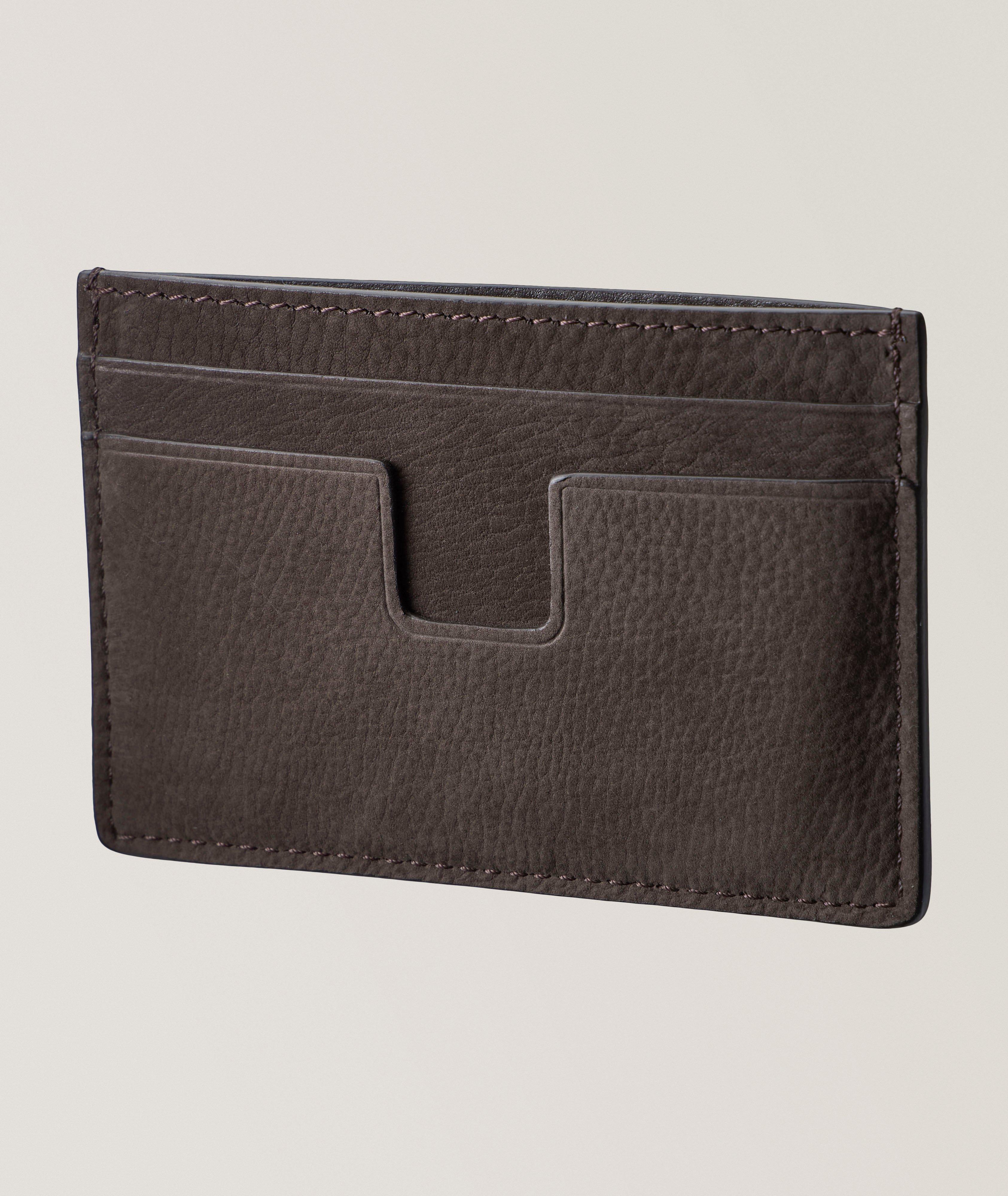 Nubuck Leather T-Line Cardholder  image 1