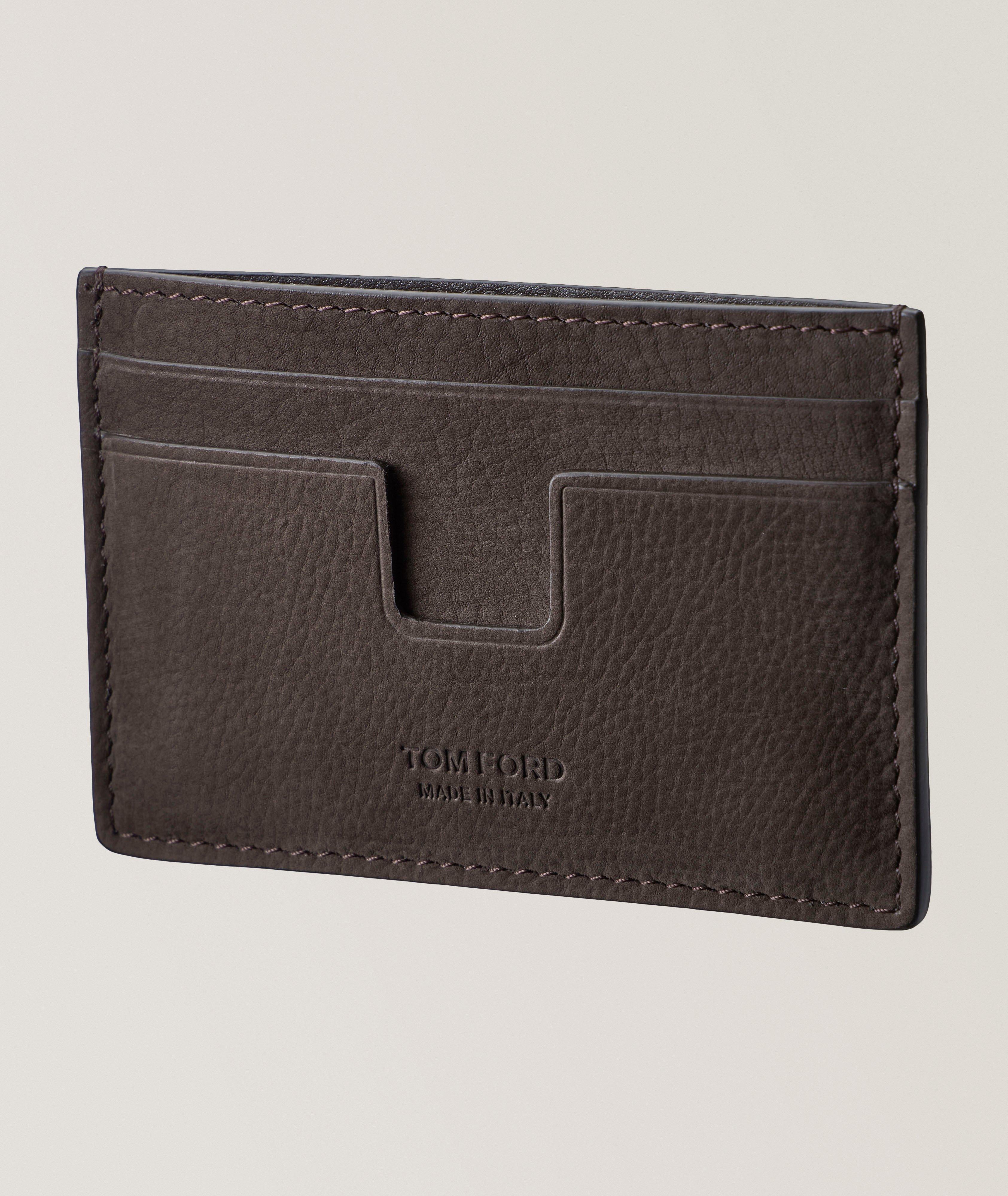 Nubuck Leather T-Line Cardholder  image 0