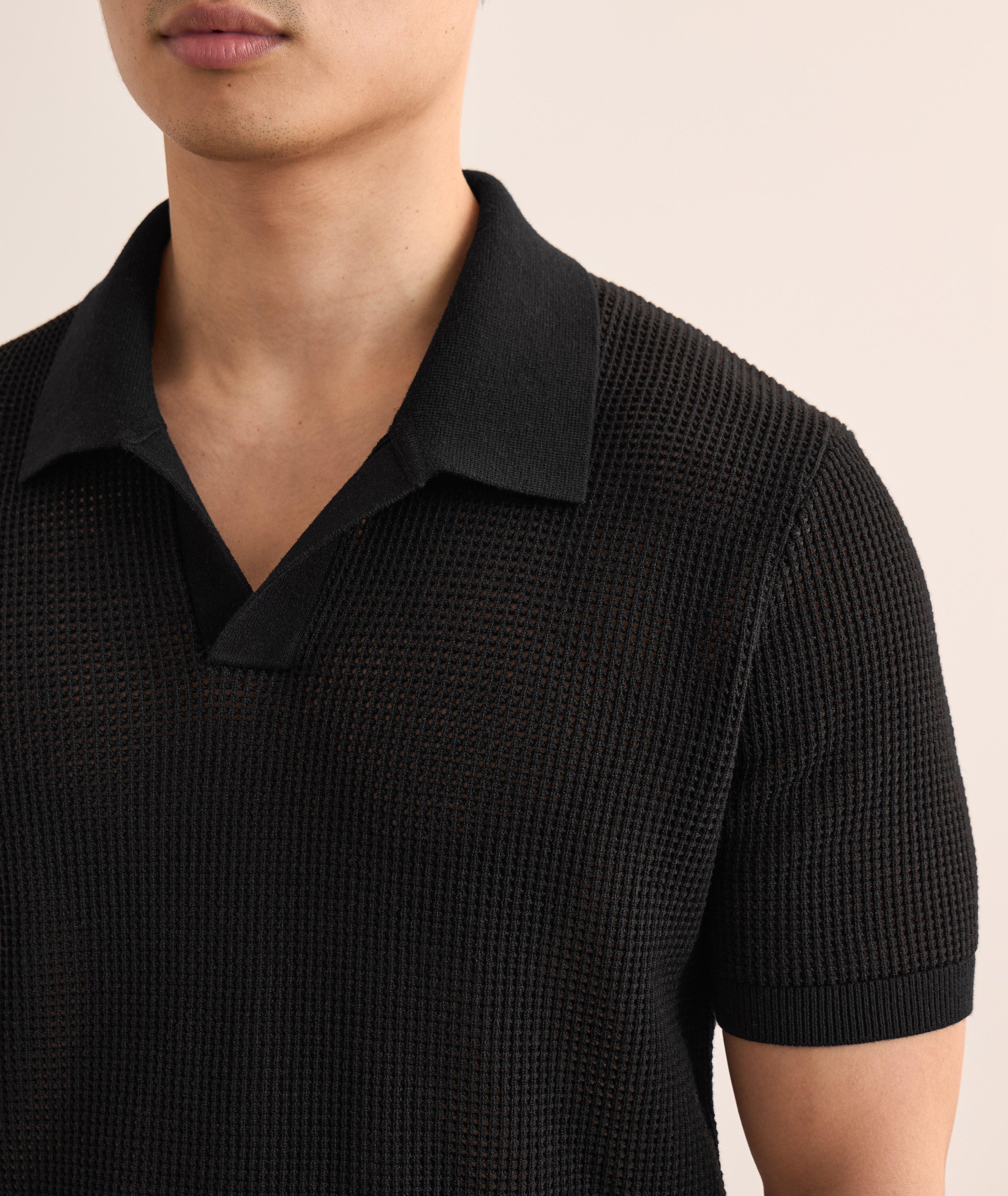 Open Weave Cuban Collar Polo  image 3