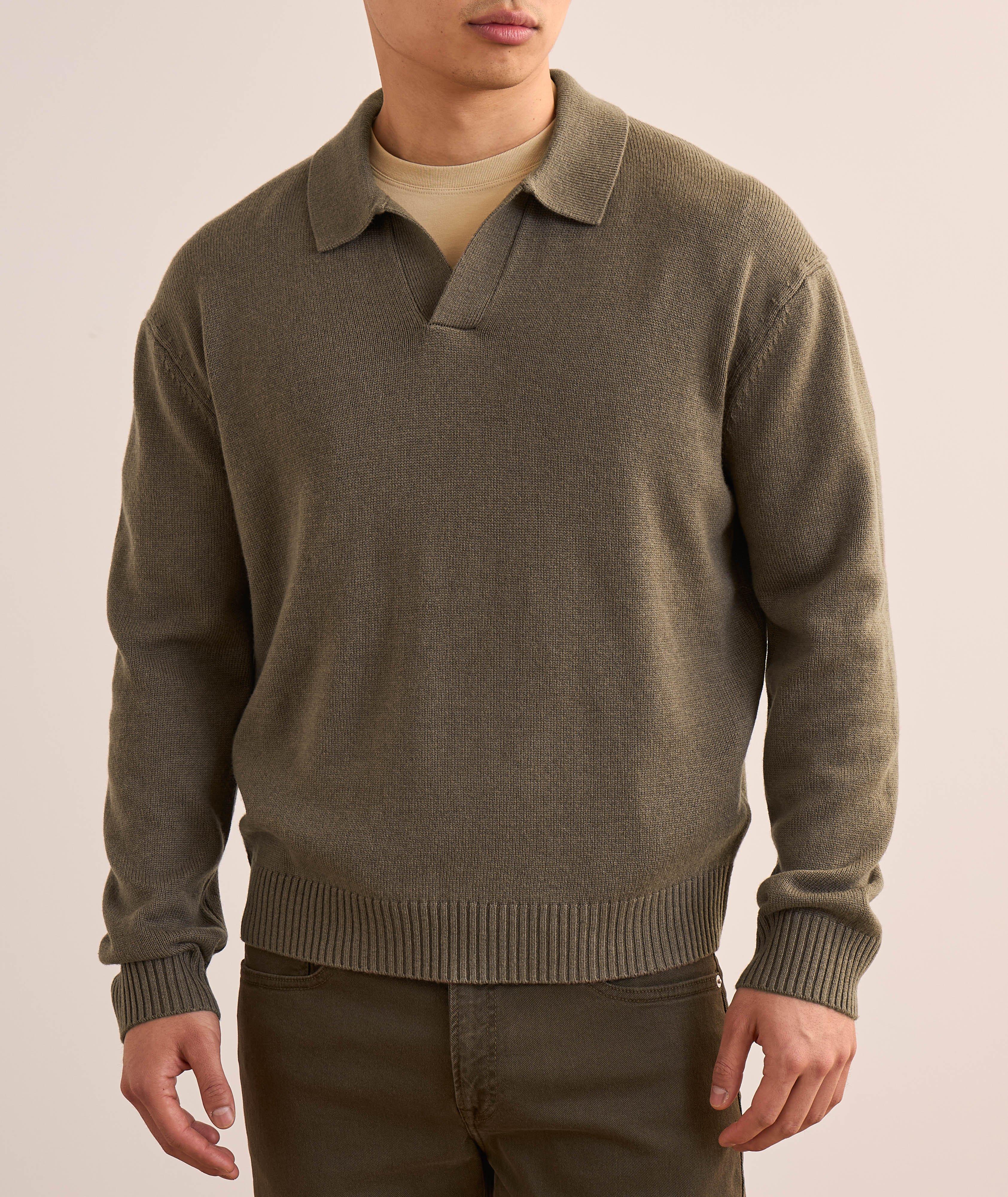 Wool-Silk Cuban Collar Sweater image 1