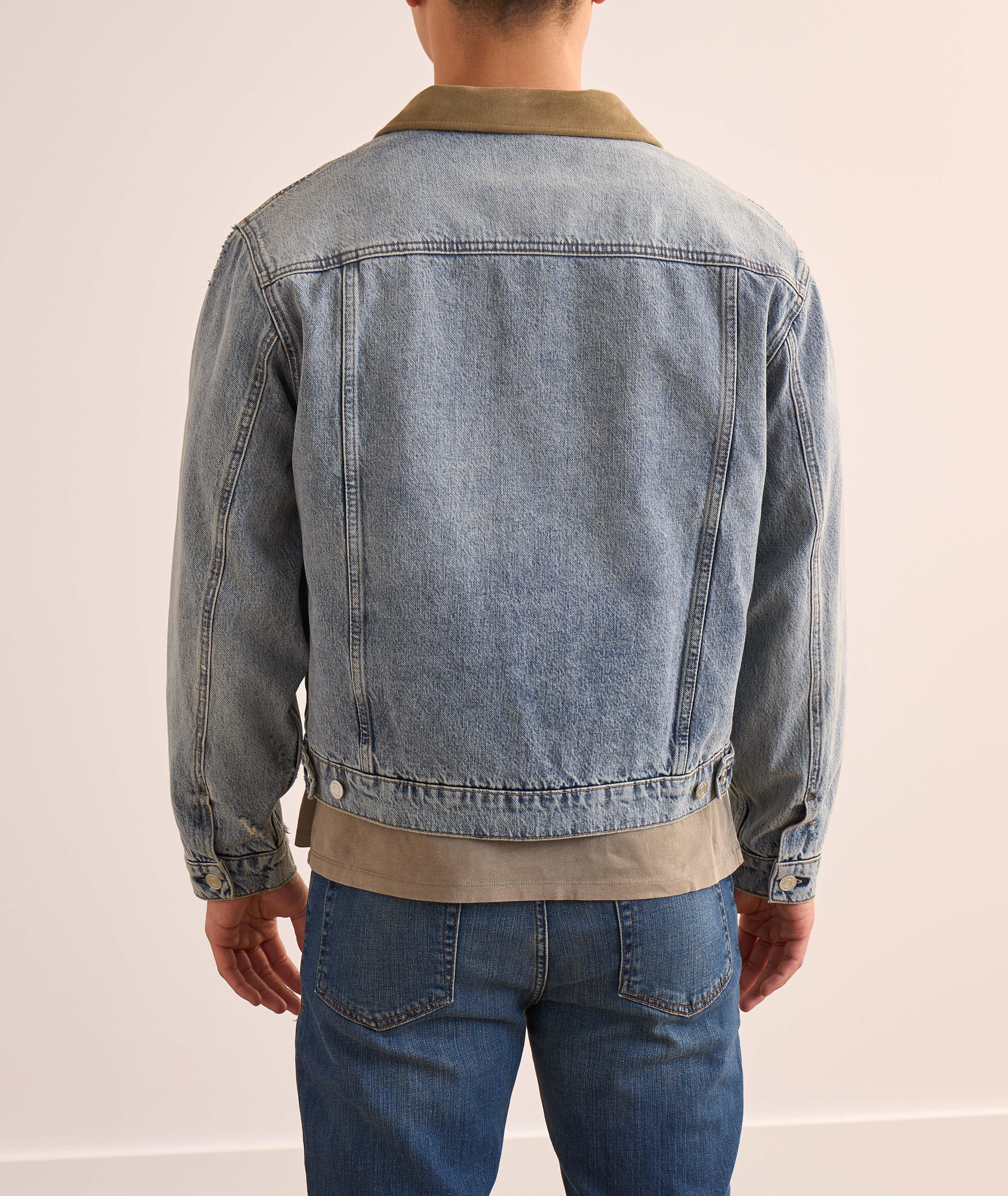 Blouson en denim avec col en suède image 2