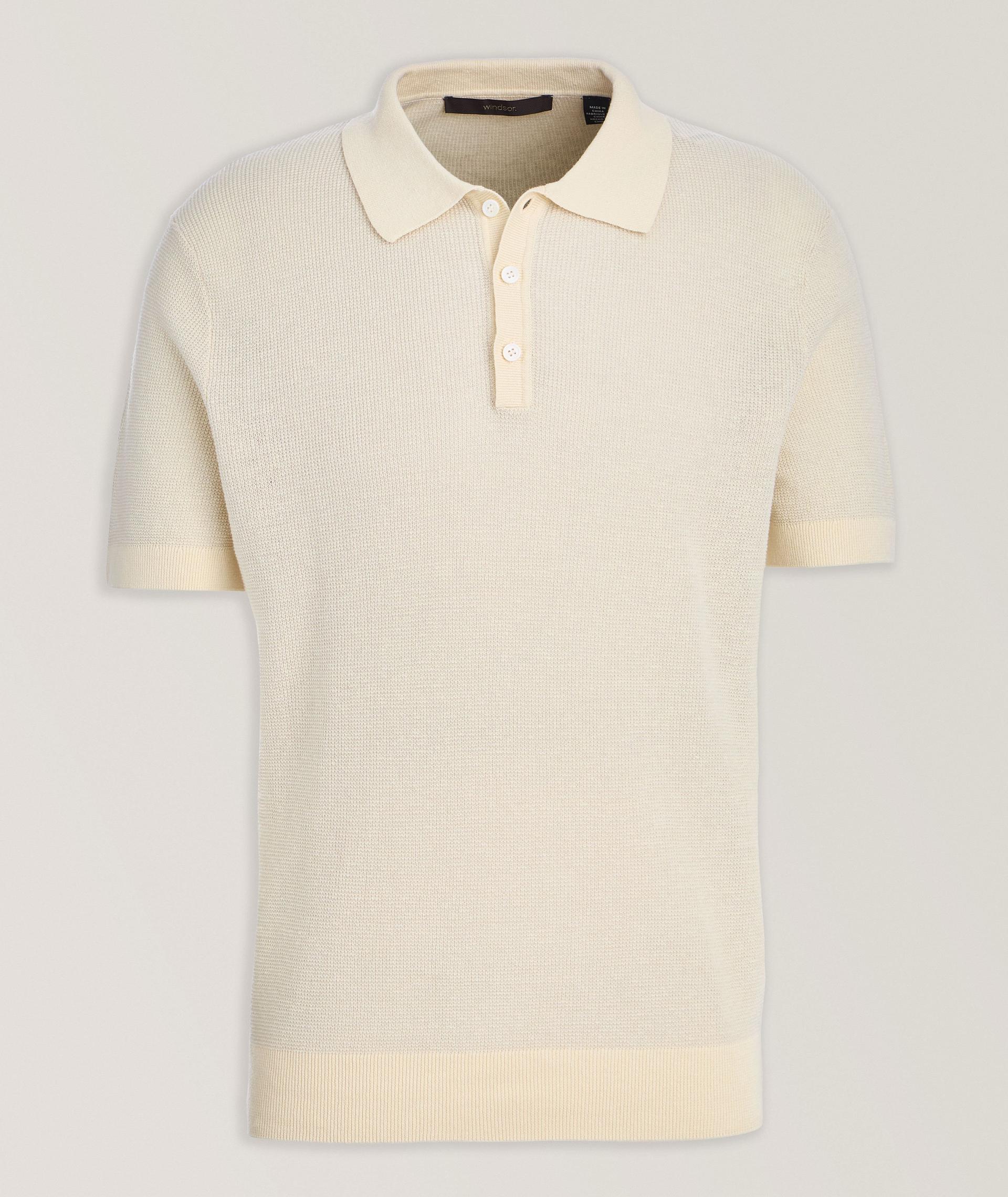 Linen-Cotton Mélange Knit Polo image 0