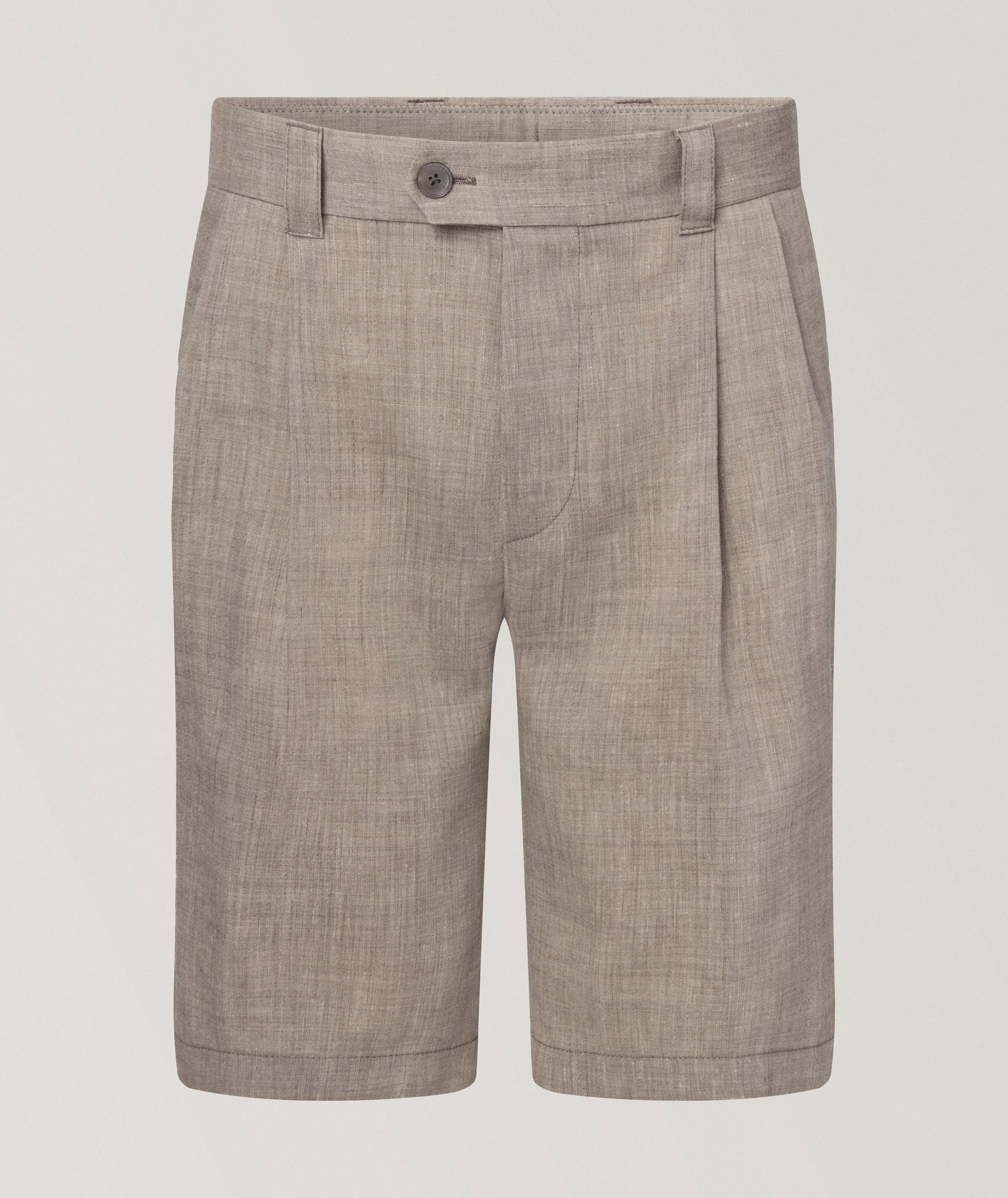 Schio Pleated Linen-Wool Shorts image 0
