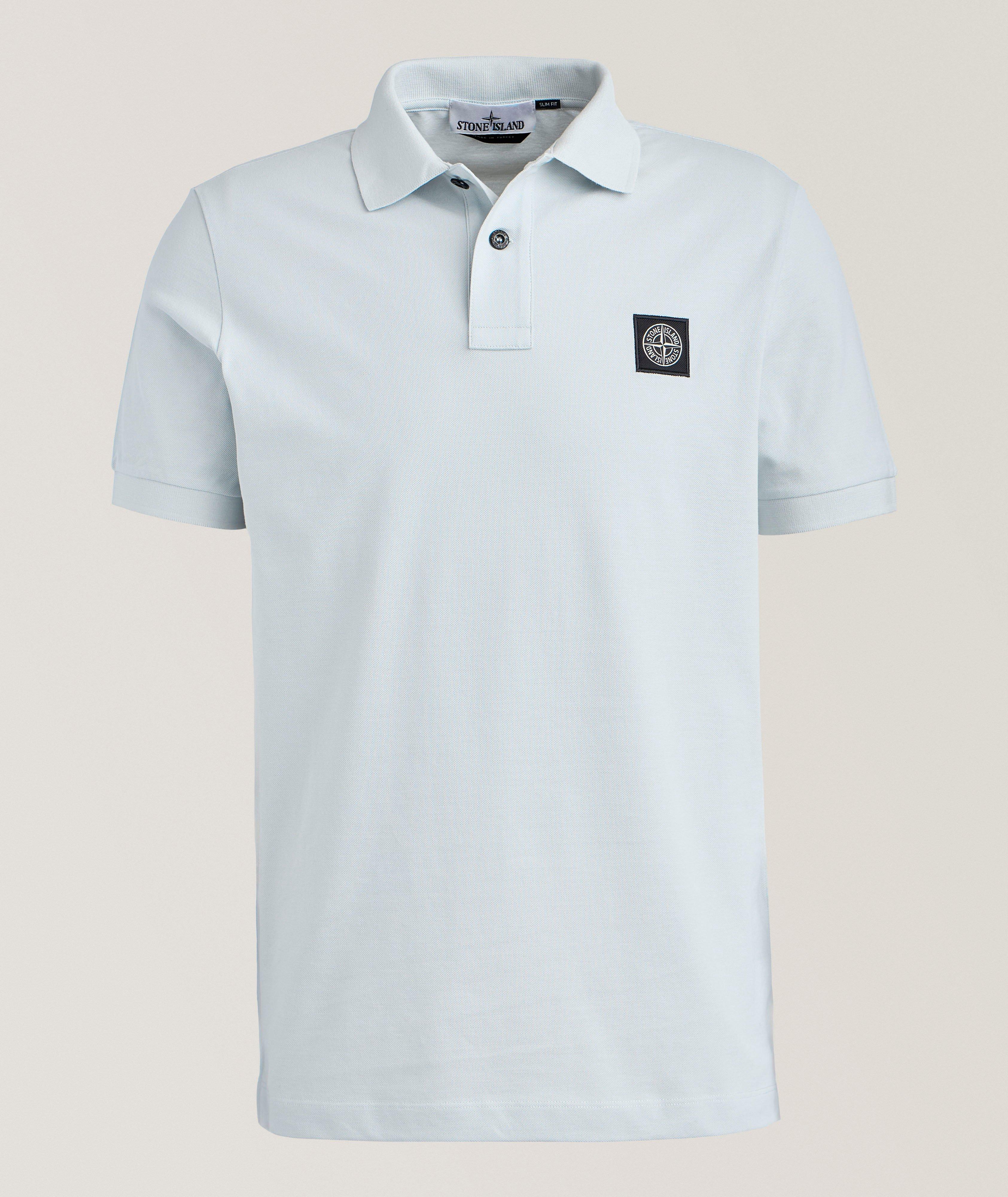 Stone Island Logo Badge Stretch-Cotton Polo