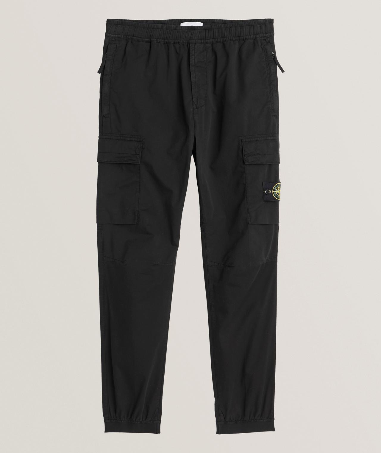 Pantalon cargo Stone Island en coton extensible à poignets