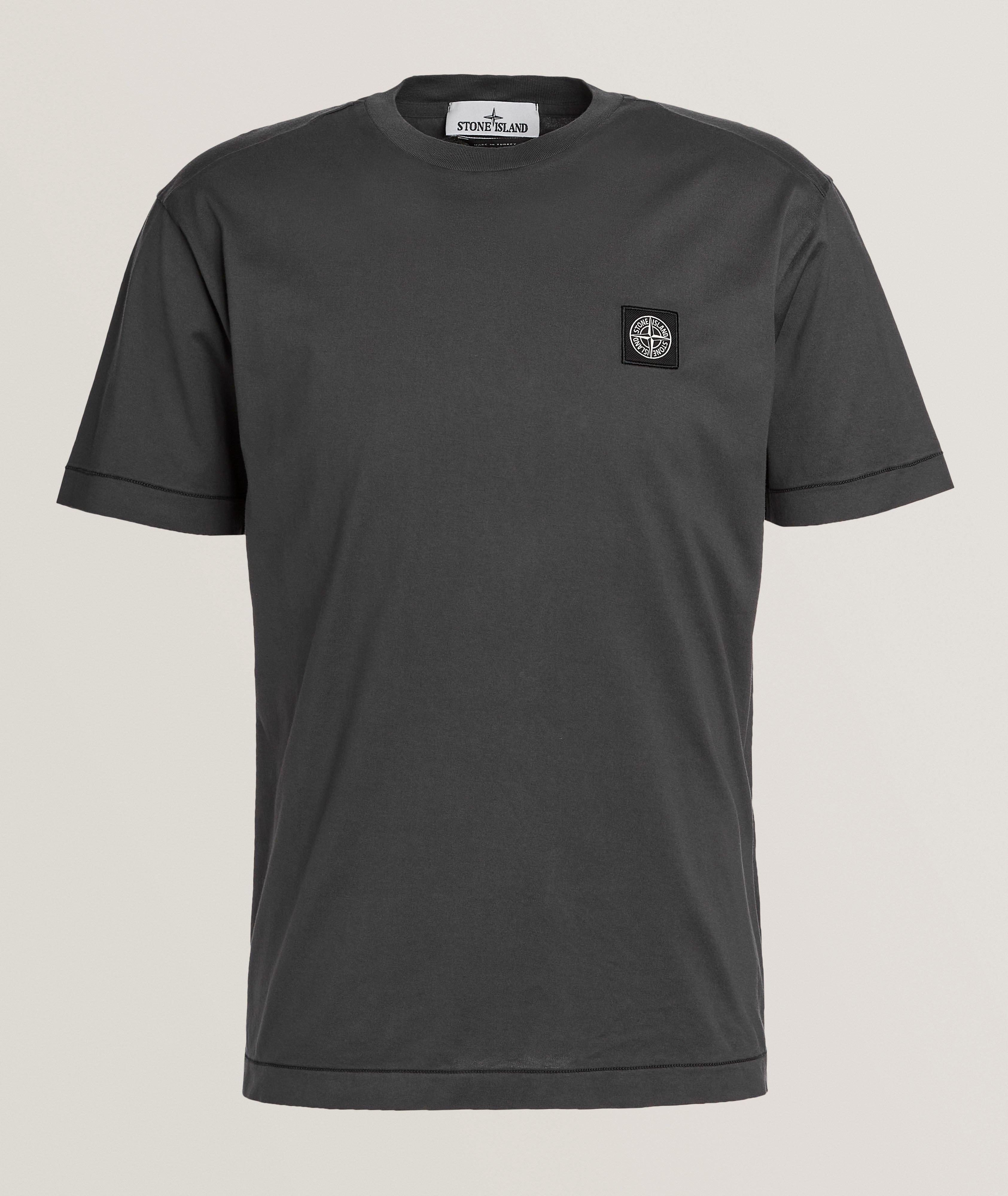 Stone Island Logo Badge Cotton Crewneck T-Shirt