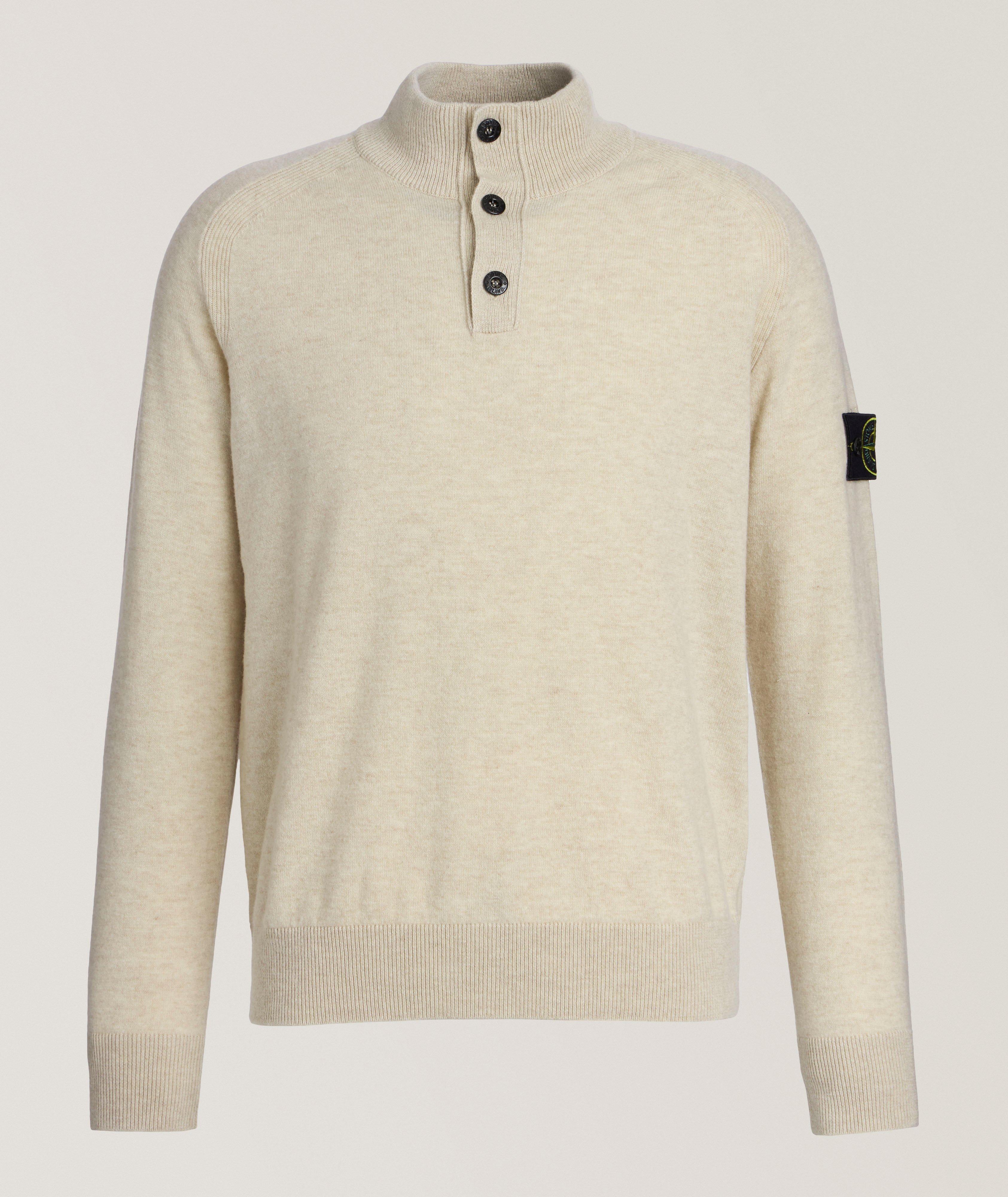 Stone Island Wool Mock Neck Sweater