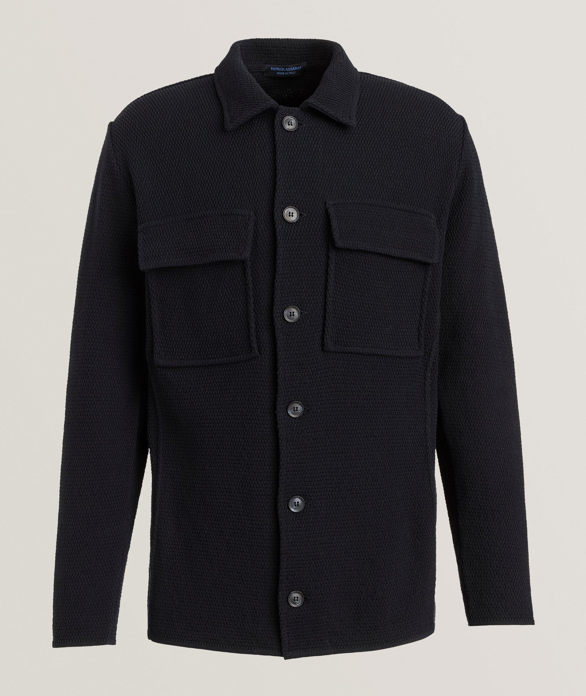 Patch Pocket Knit Shirt Jacket image 0