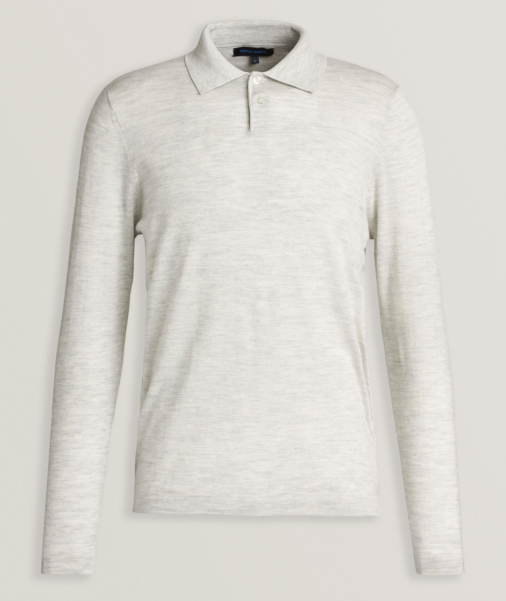 Cotton, Cupro & Merino Wool Polo Sweater image 0
