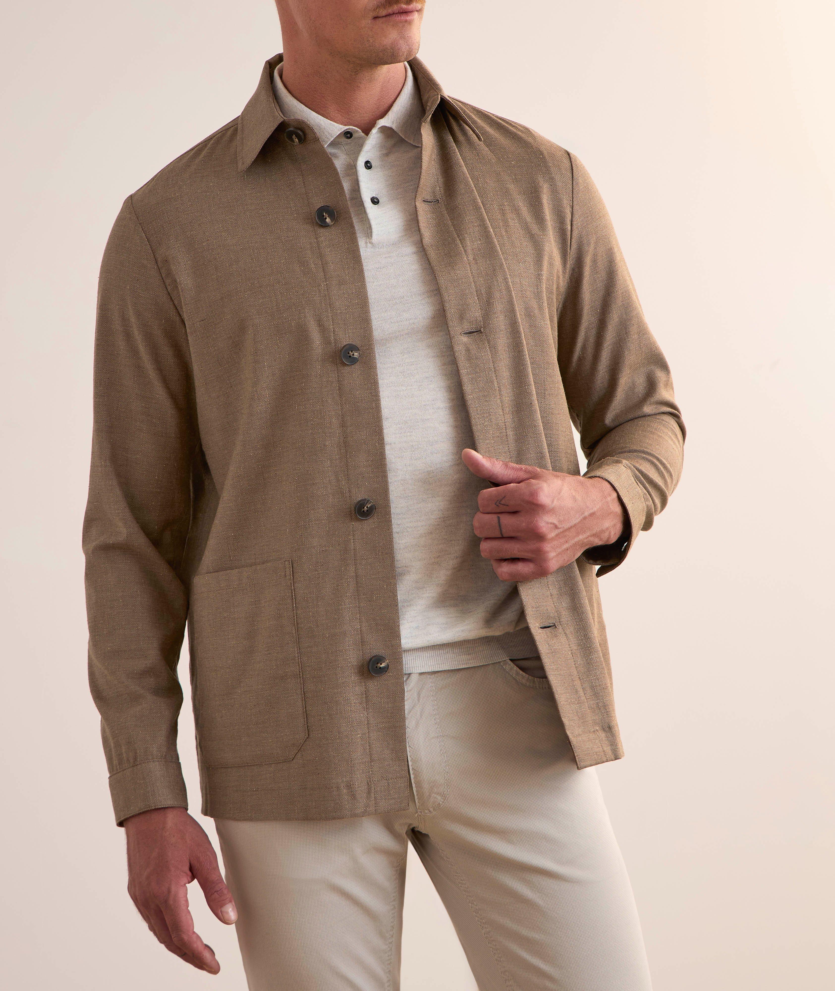 Linen-Wool Blend Shirt Jacket image 1