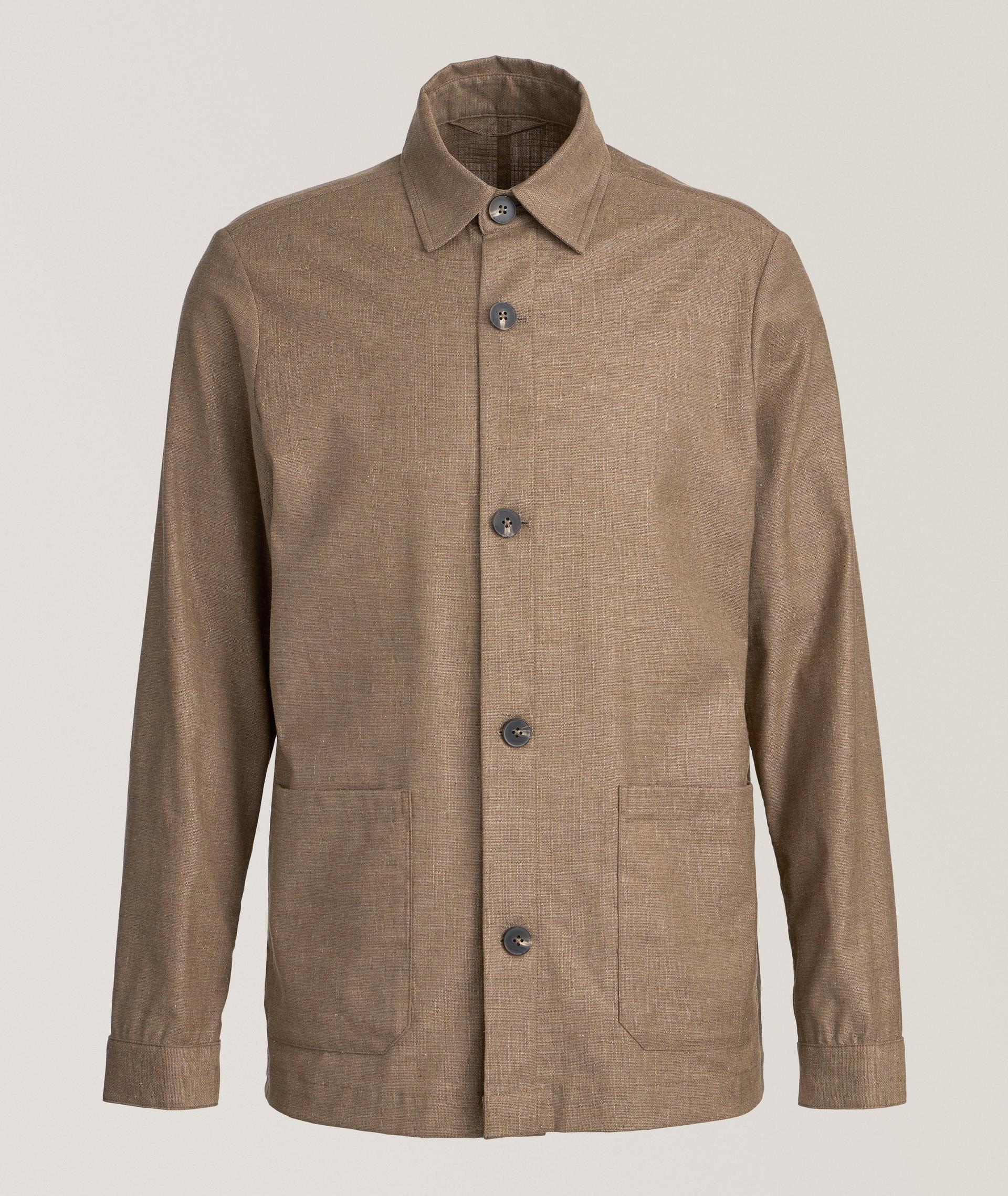 Veste-chemise en mélange de lin et de laine image 0