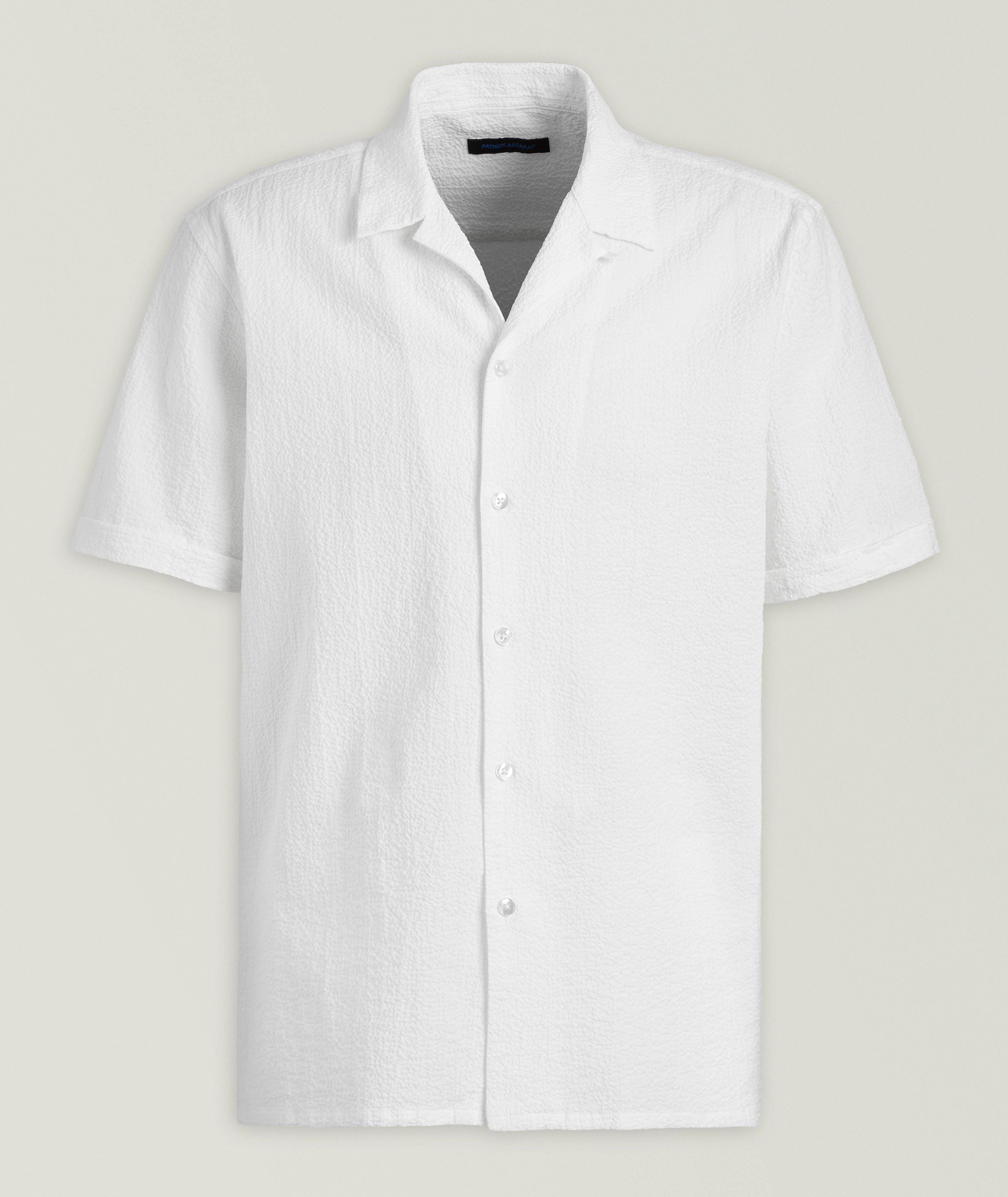 Chemise en toile seersucker à col cubain image 0