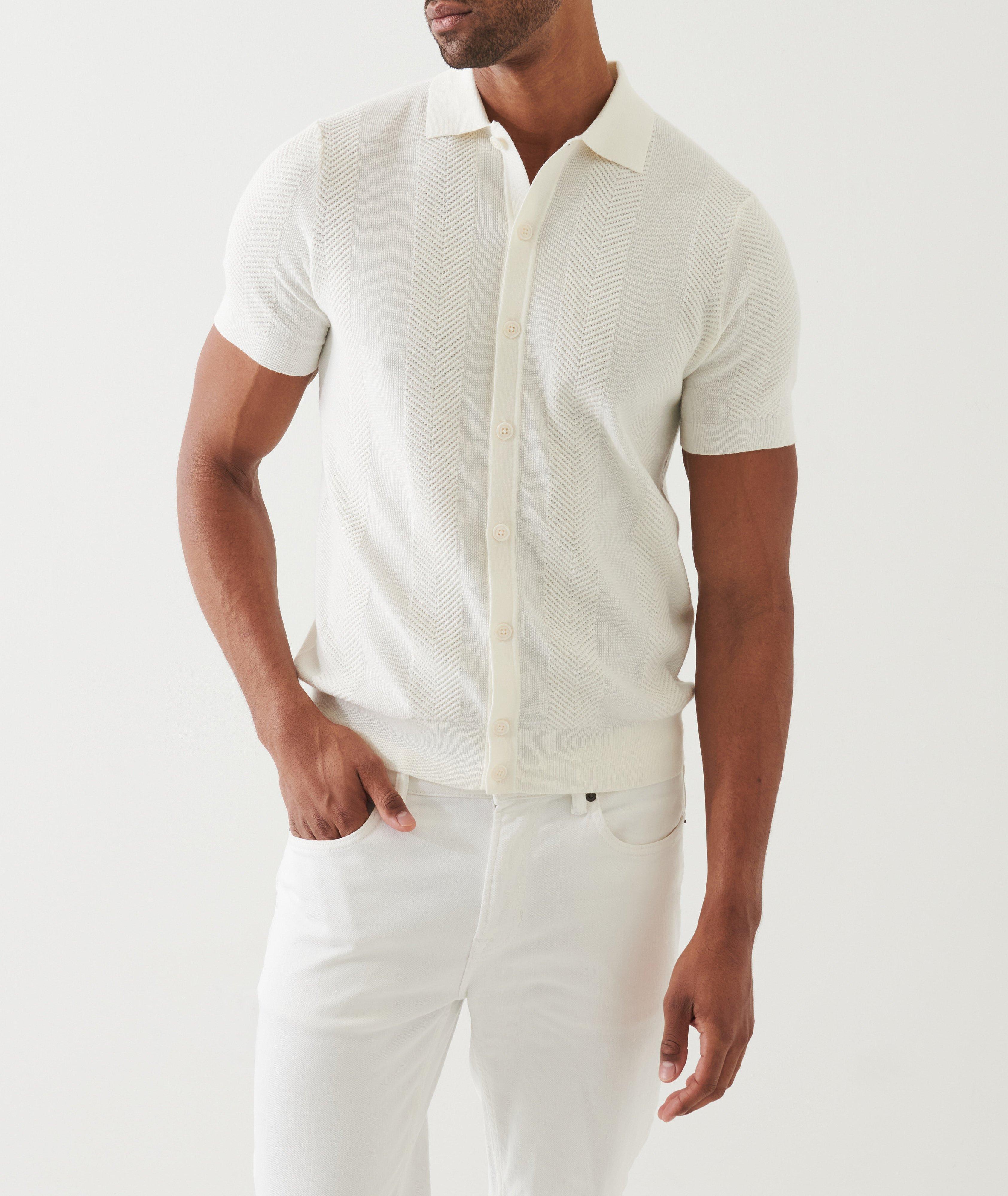 Cotton-Cashmere Blend Knit Polo image 1