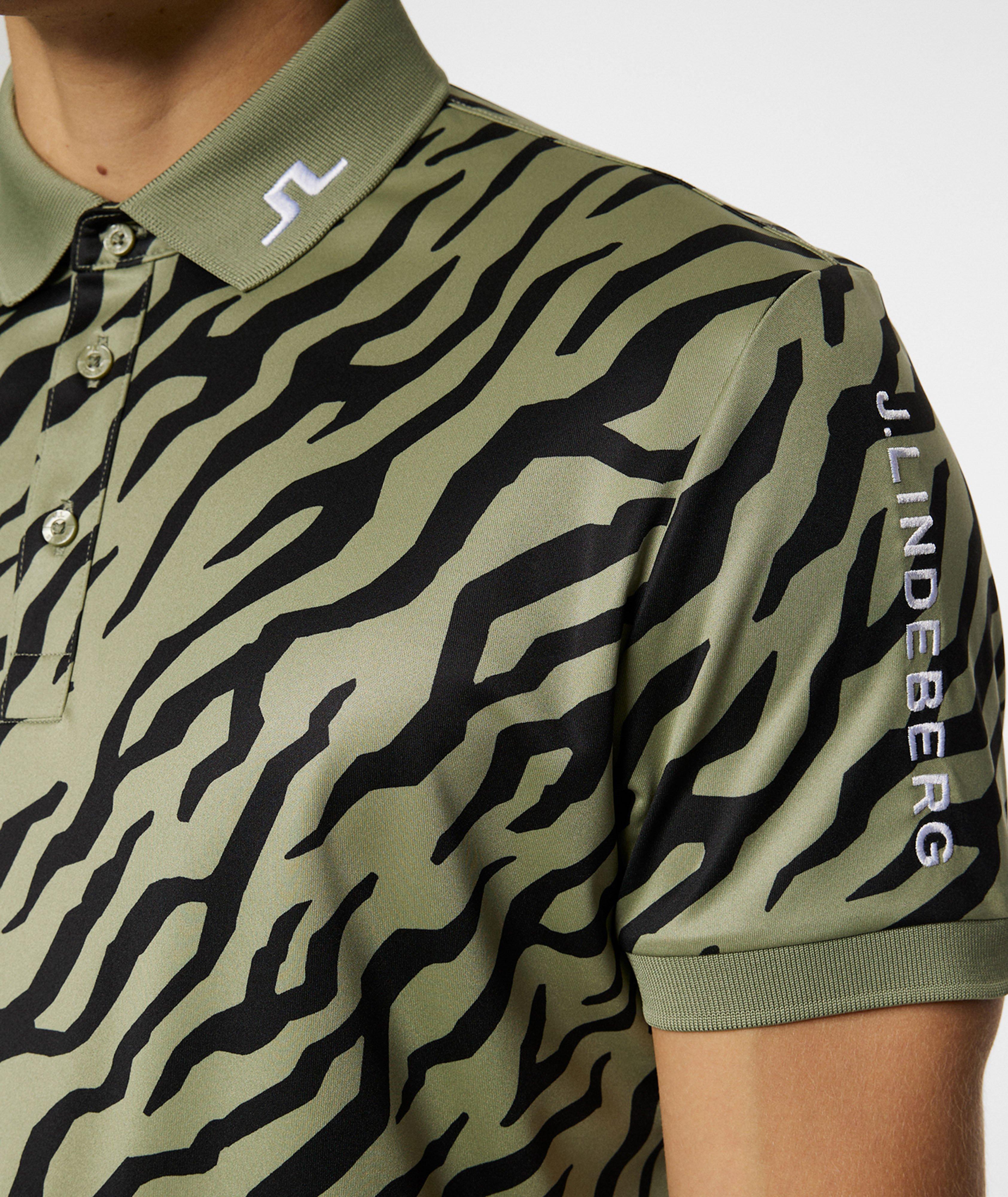Tiger-Print Tech Polo Shirt image 3
