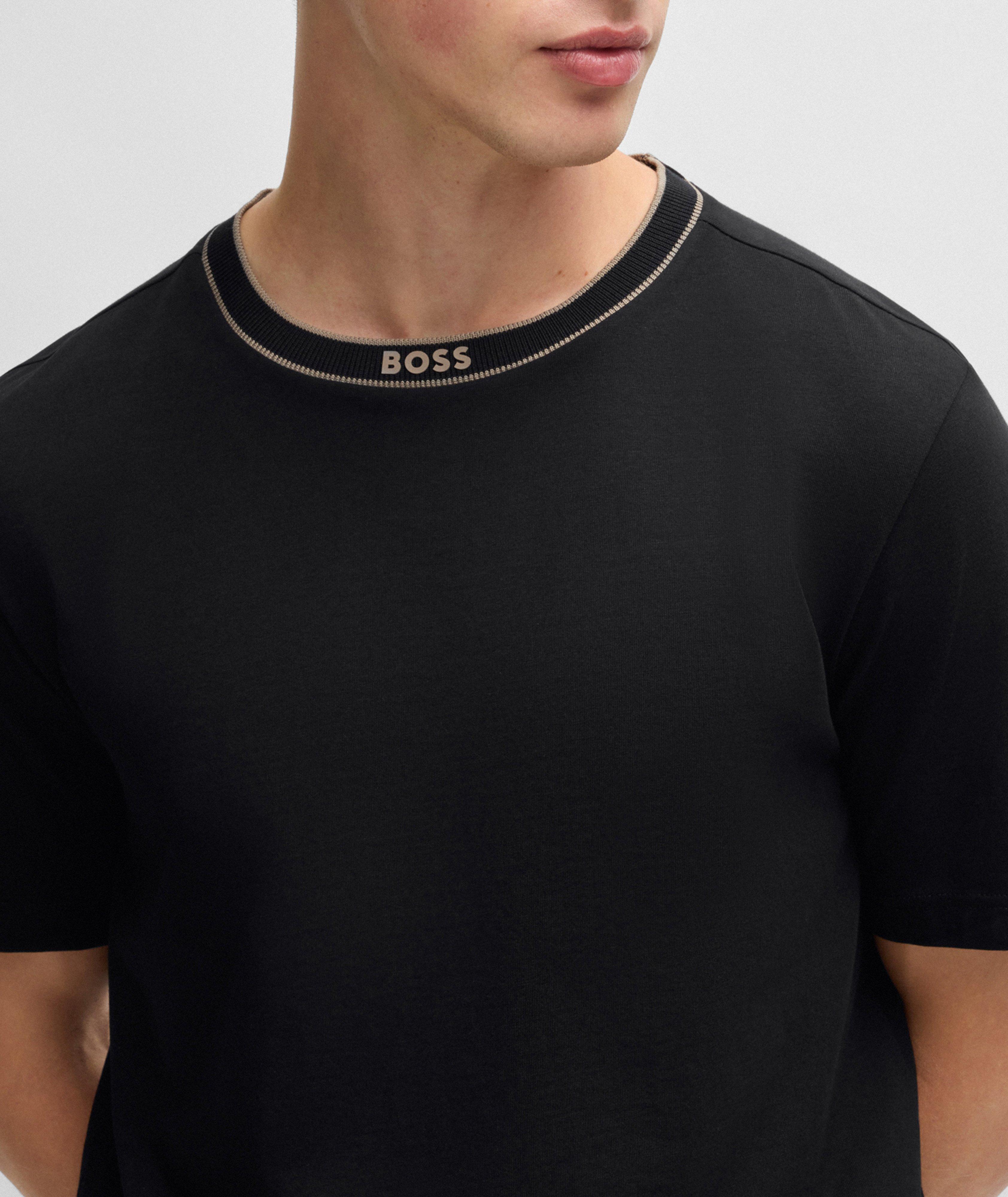 Logo Collar Jersey-Cotton T-Shirt  image 3