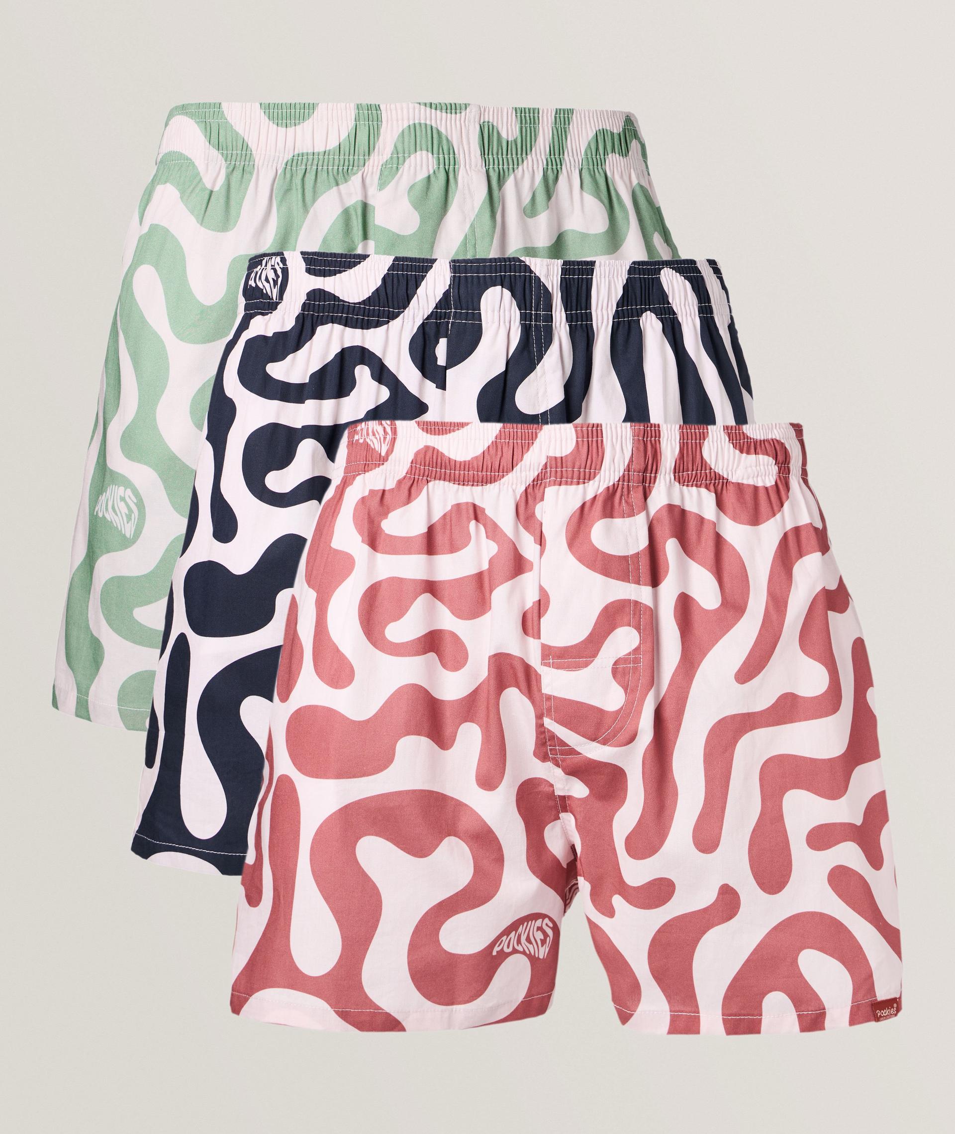 Three-Pack Swirl-Print Cotton Boxers  image 0