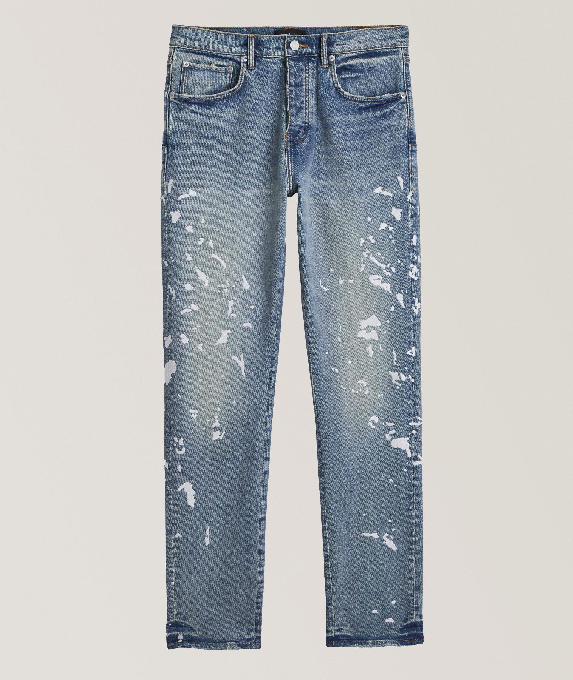 P005 Slim-Fit Paint Splatter Jeans image 0