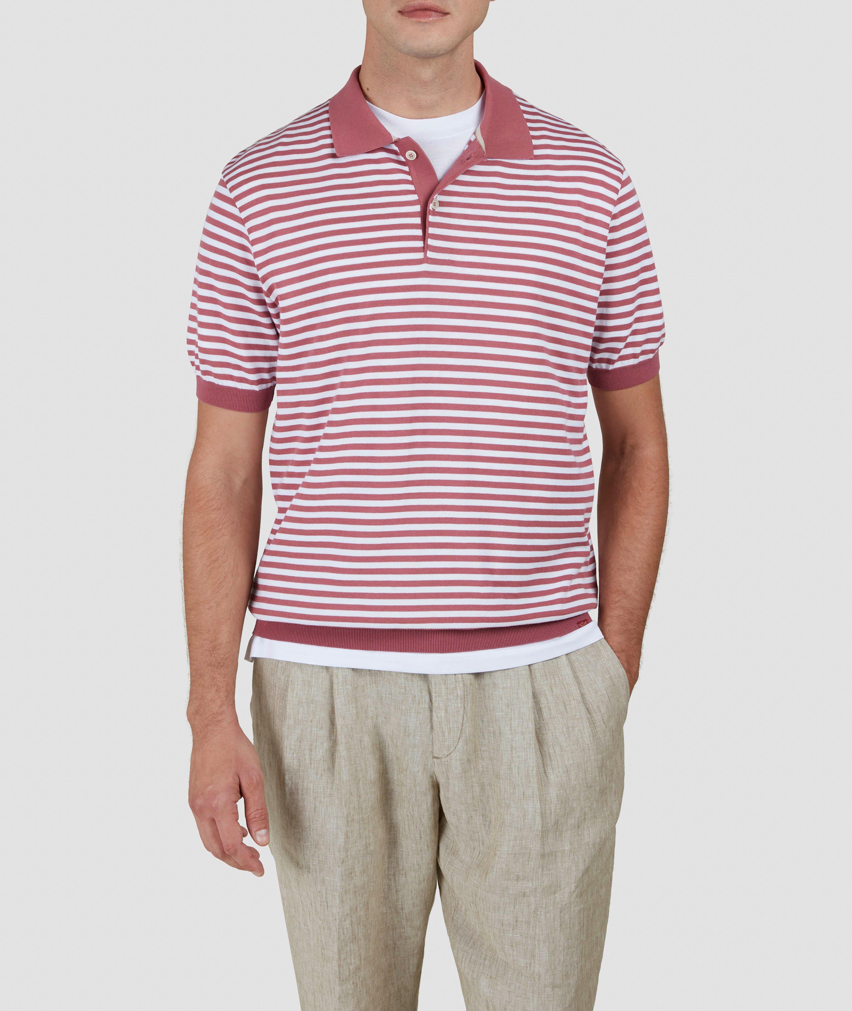 Cotton Stripe Polo Shirt image 2