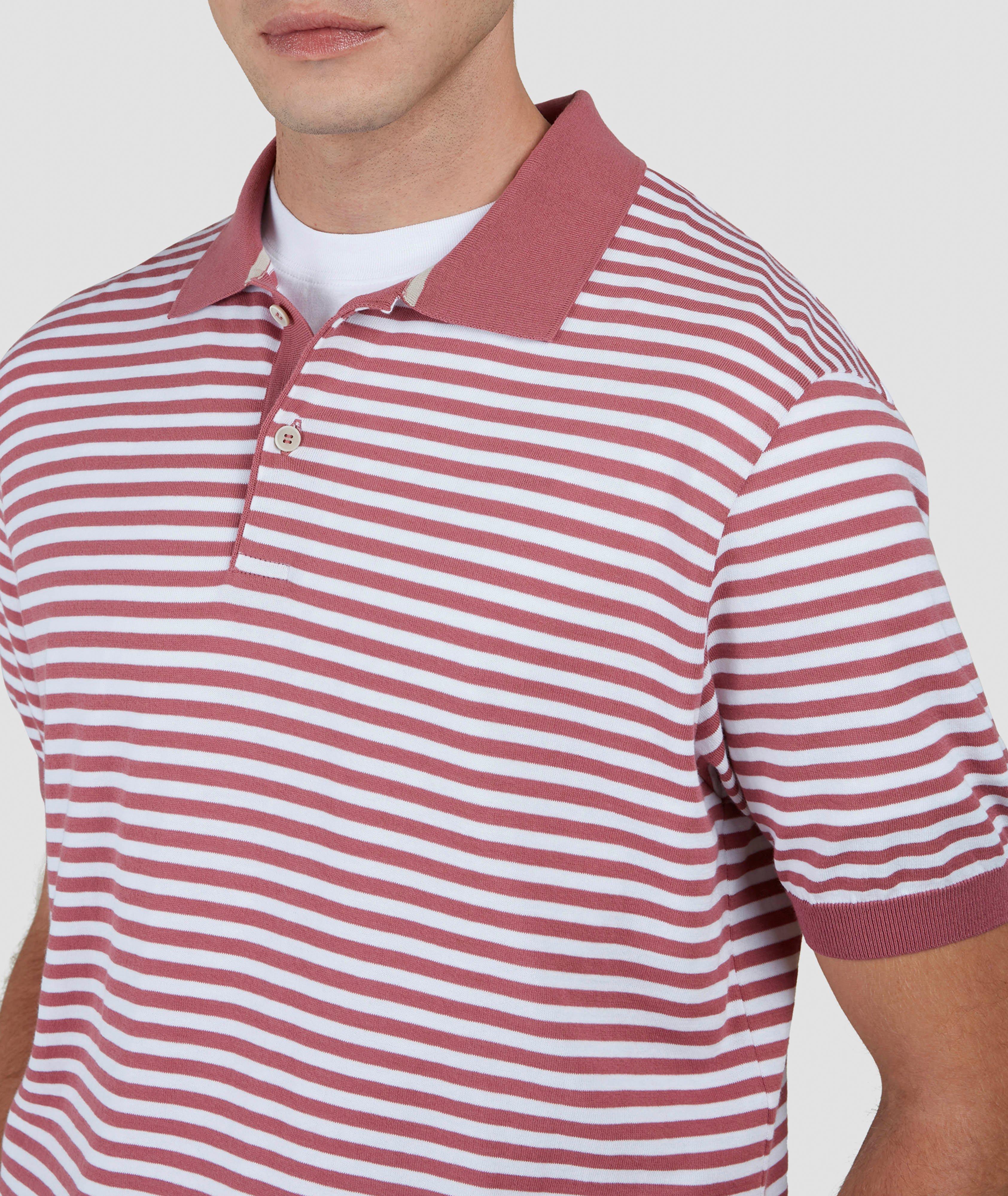Cotton Stripe Polo Shirt image 4
