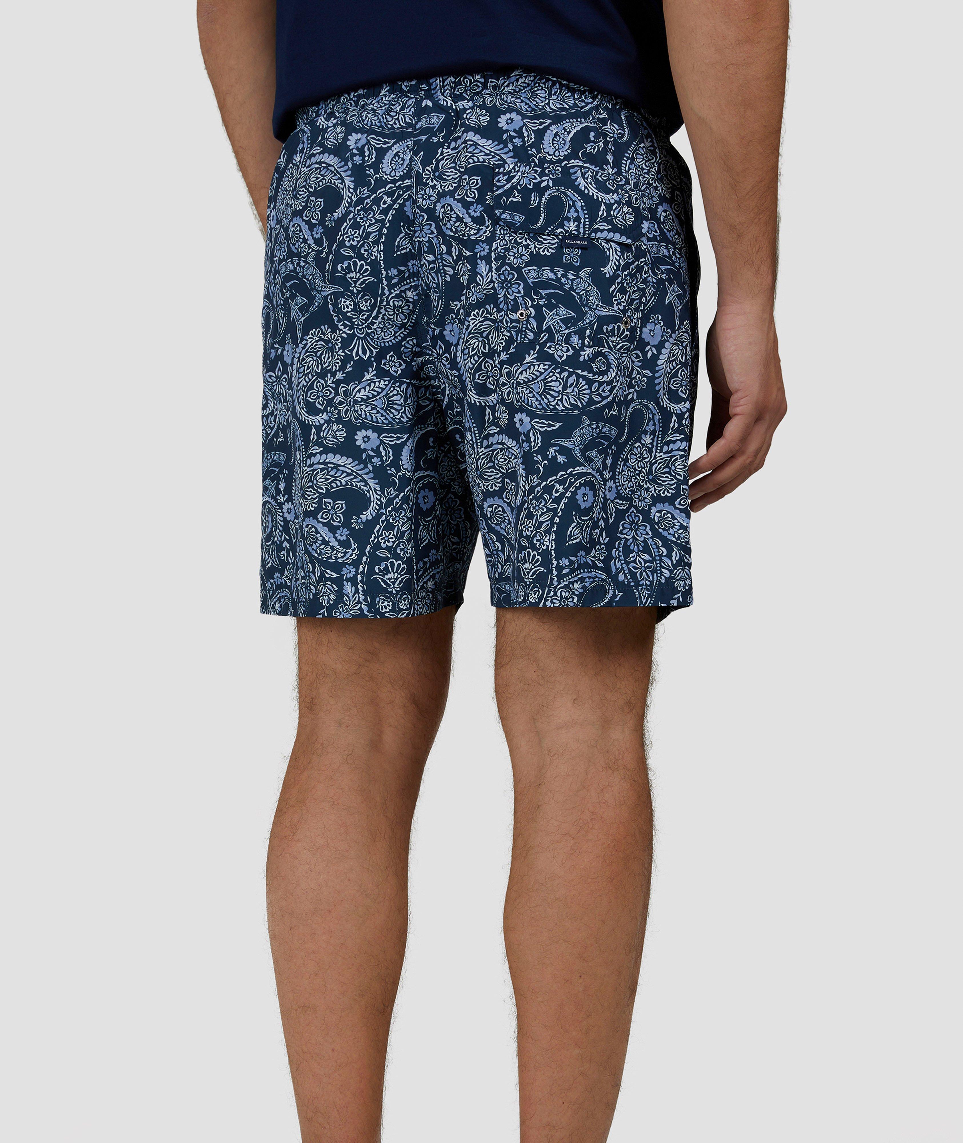 Ensemble, short de bain à motif paisley et pochette de rangement à glissière image 1