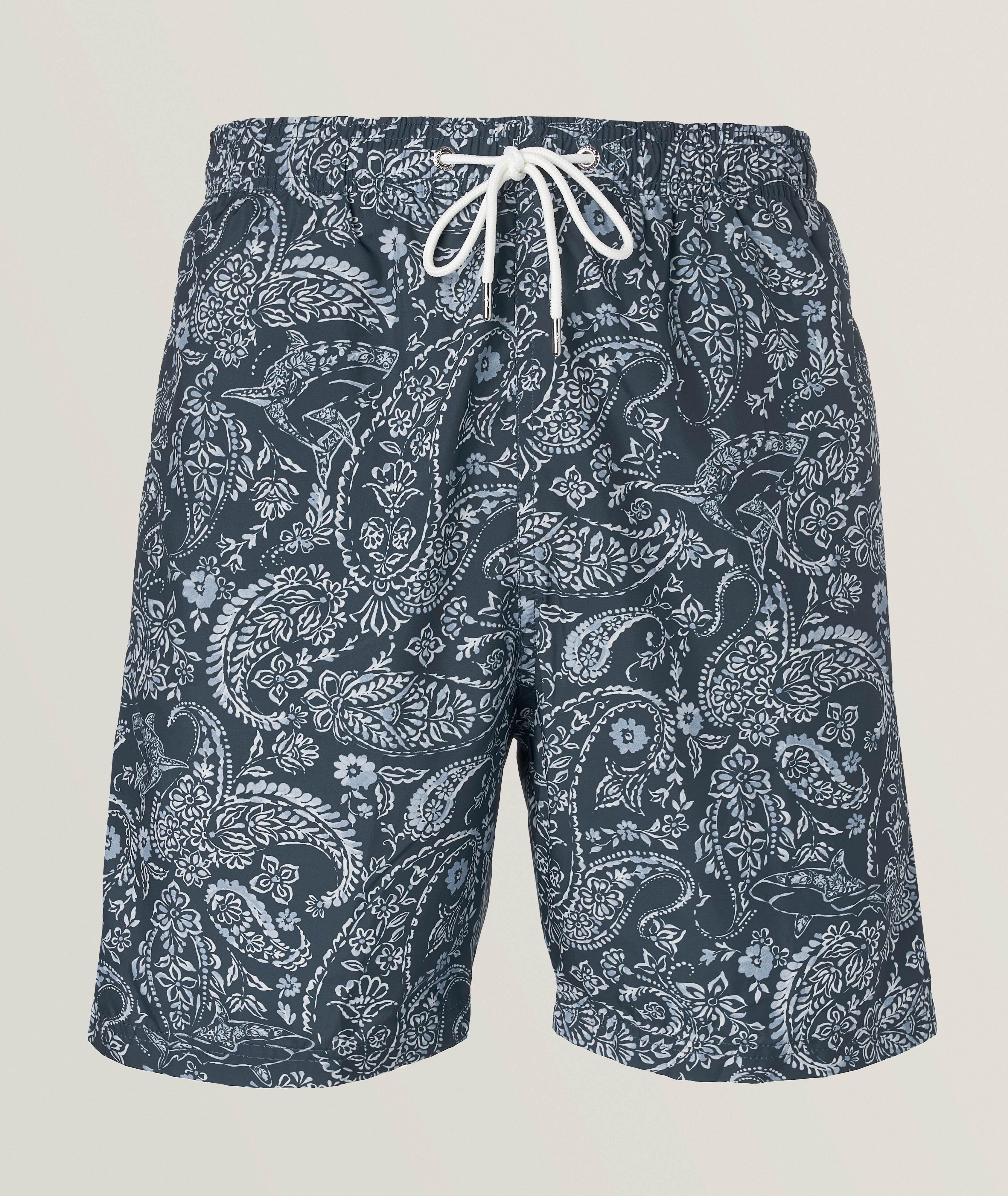 Ensemble, short de bain à motif paisley et pochette de rangement à glissière image 0