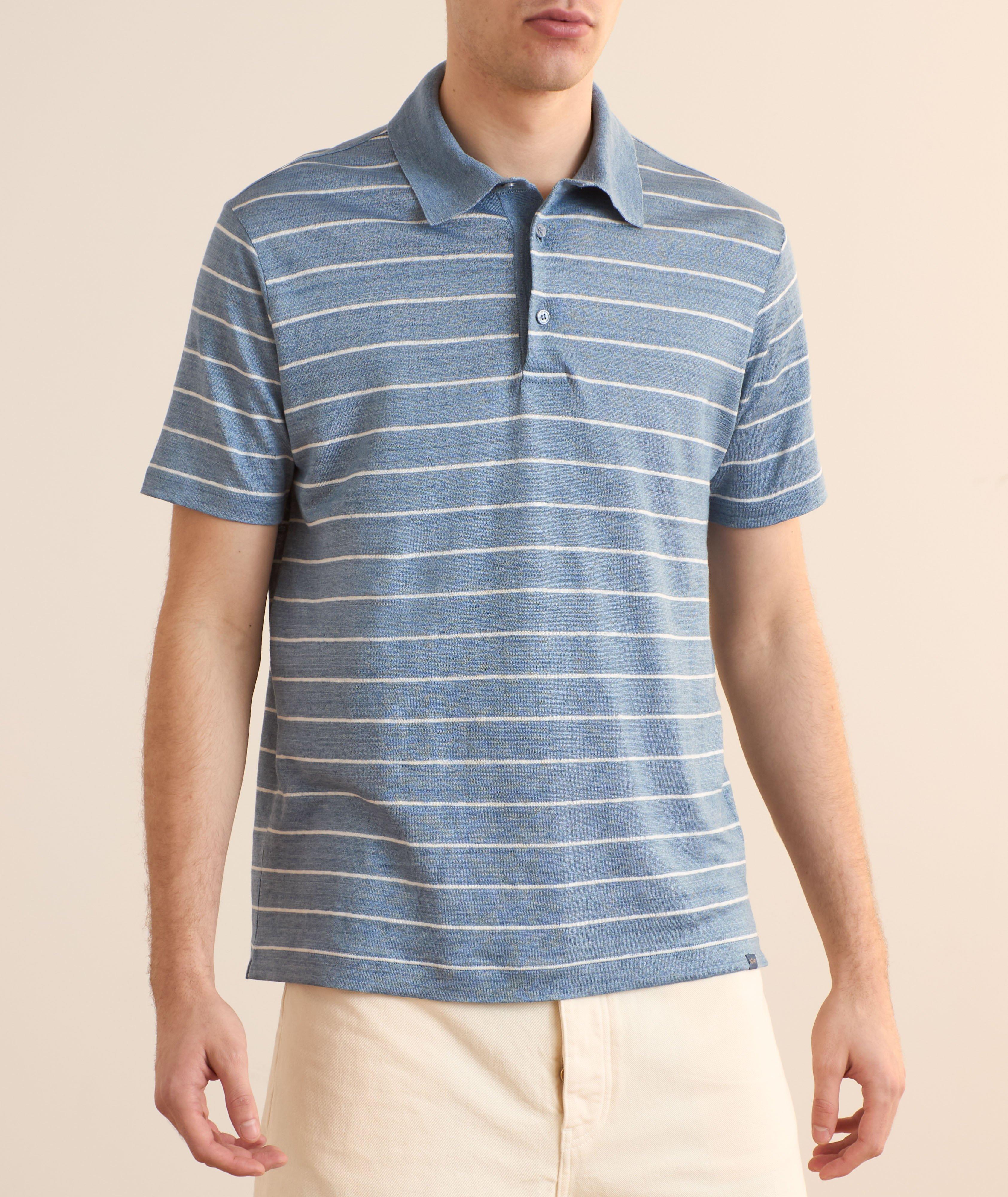 Striped Linen Polo Shirt image 1