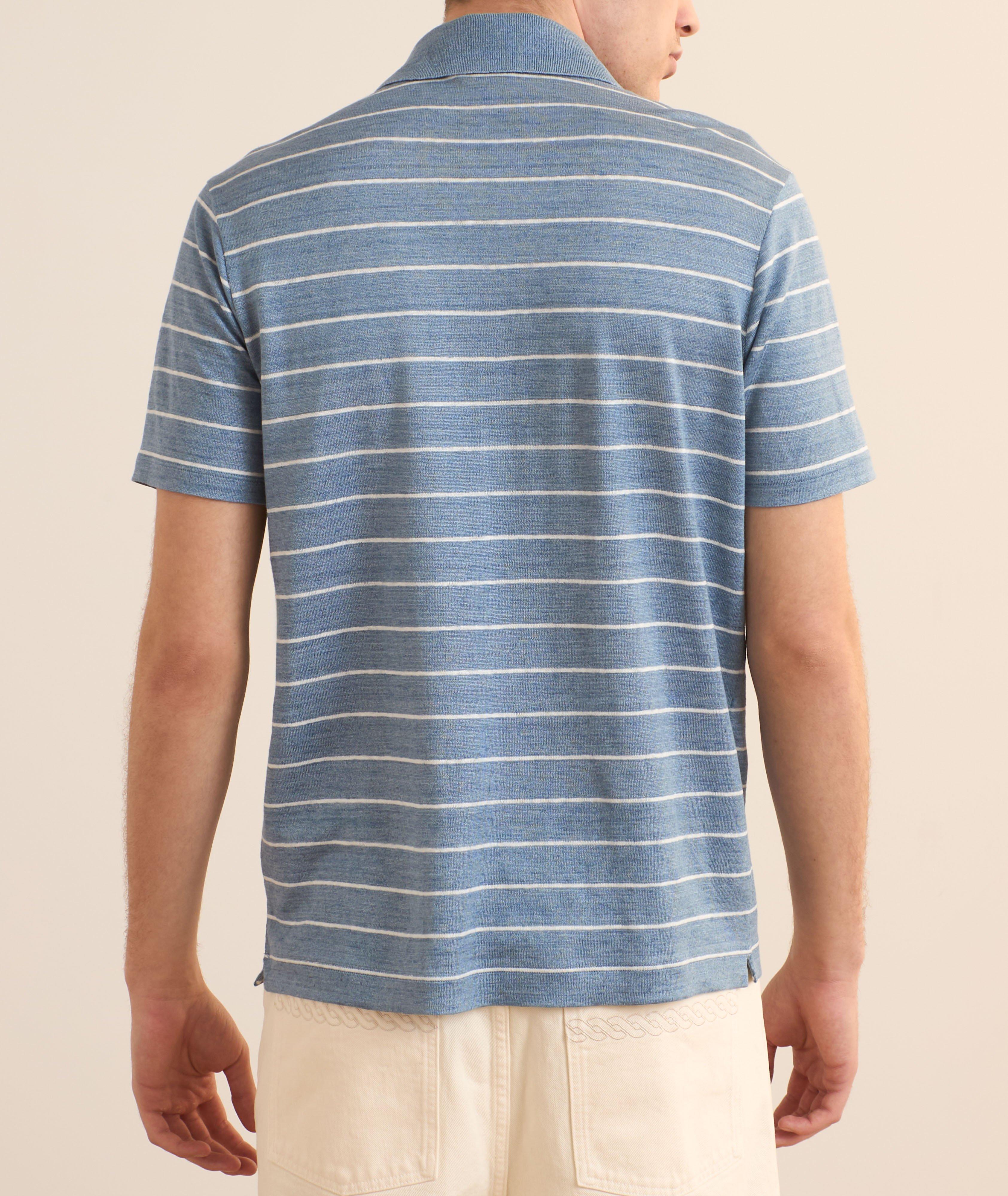 Striped Linen Polo Shirt image 2