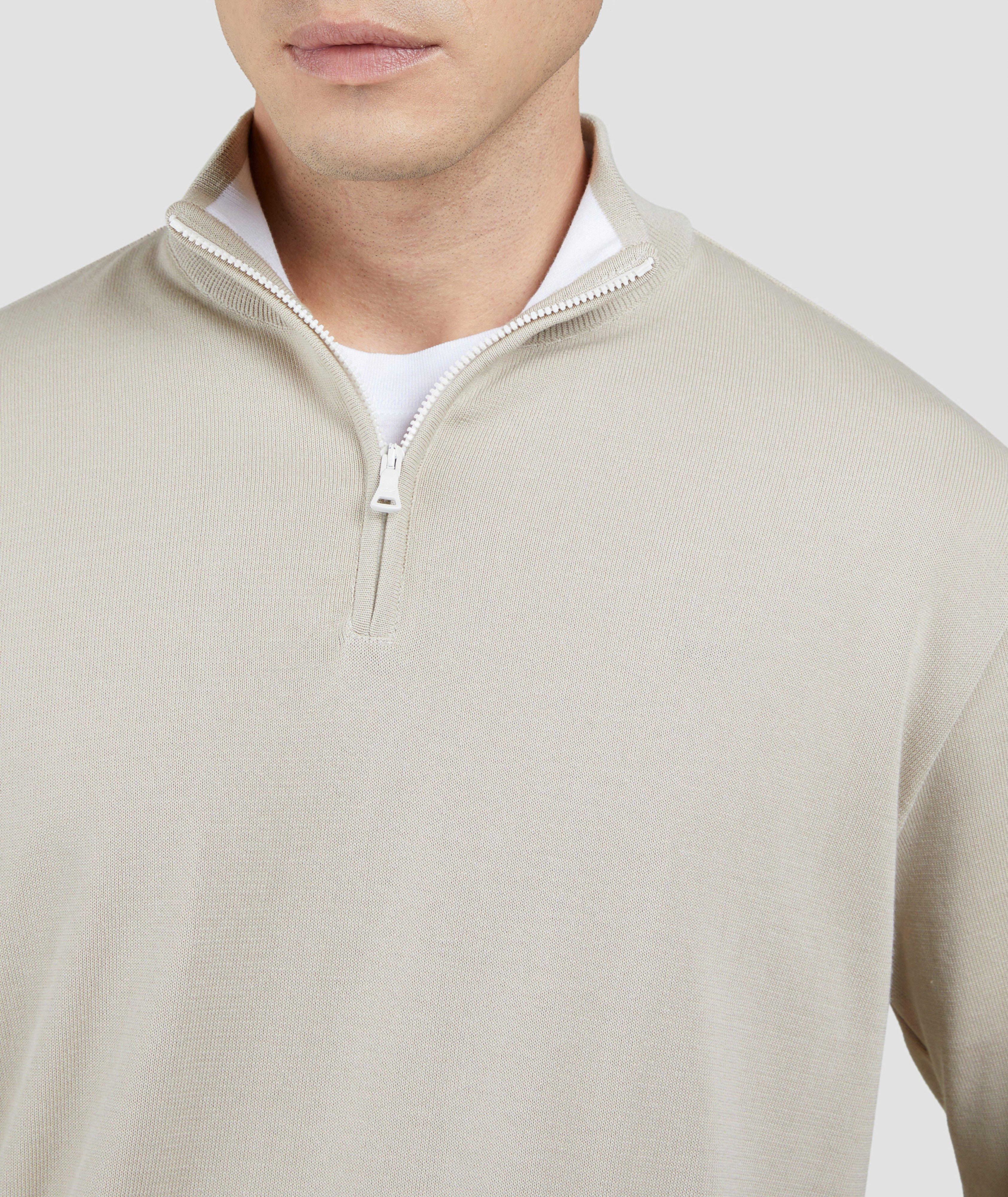 Cotton Quarter-Zip Sweater image 2