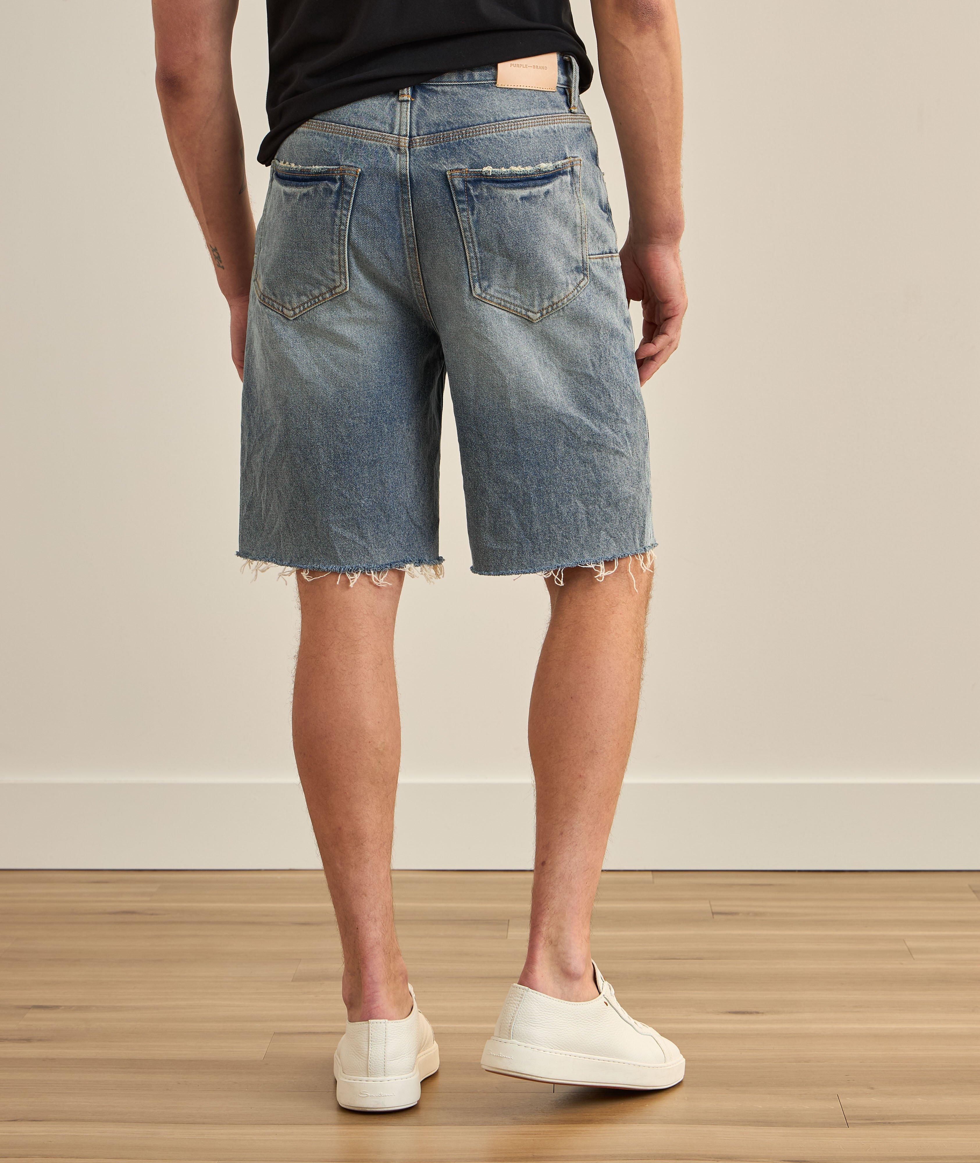 P059 Cast Iron Distressed Denim Shorts image 2