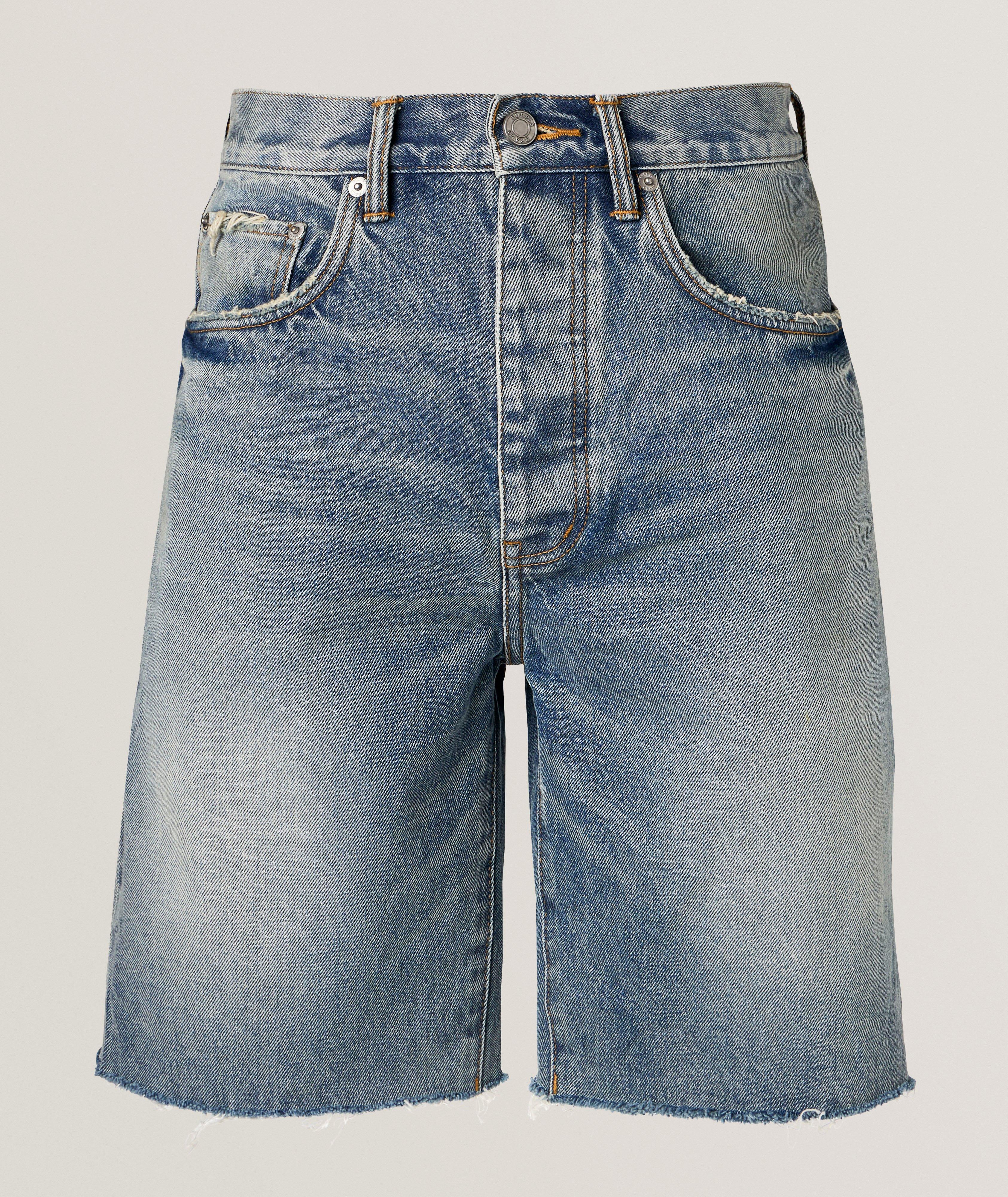 P059 Cast Iron Distressed Denim Shorts image 0