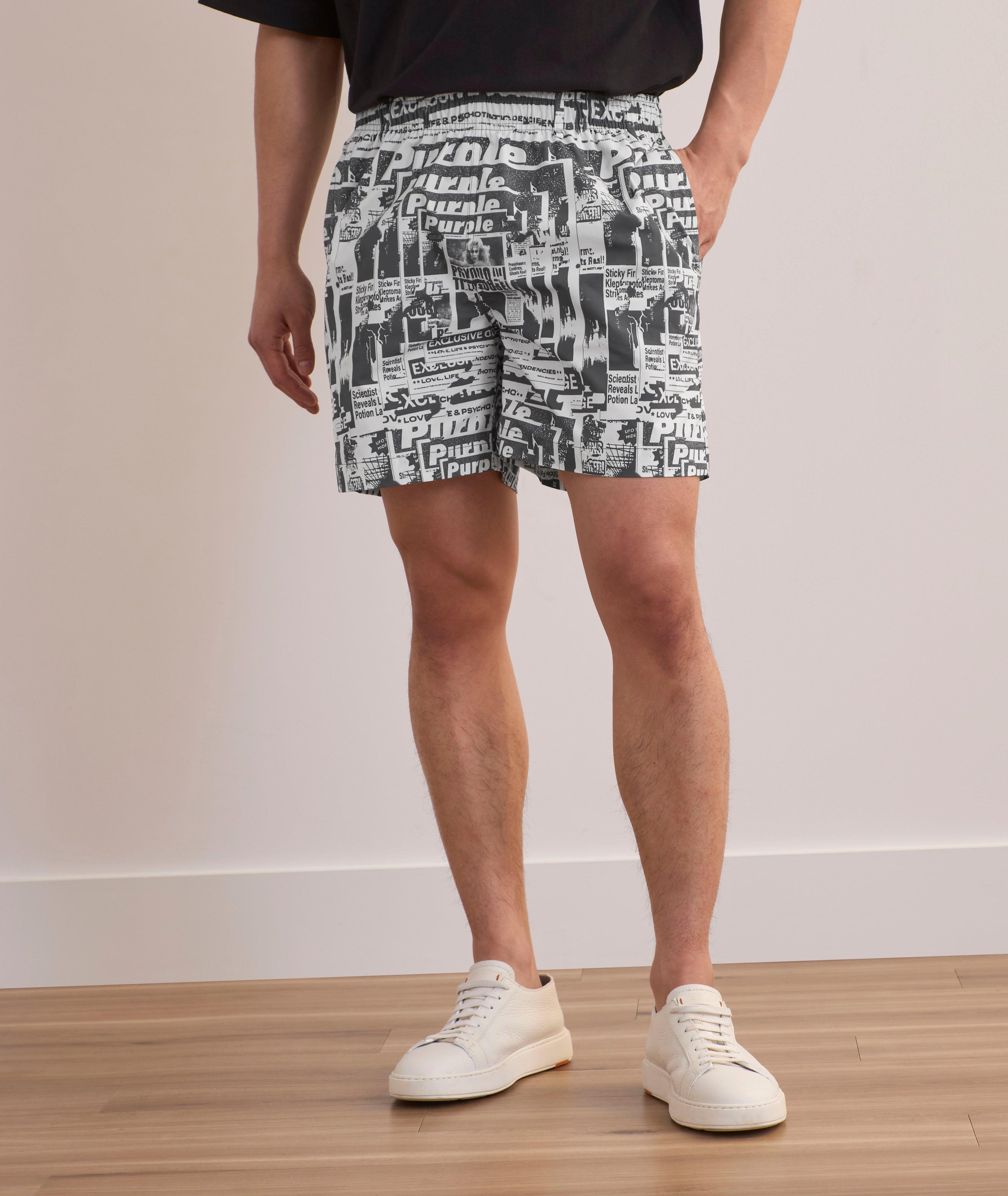 Tabloid Newspaper Swim Shorts image 1