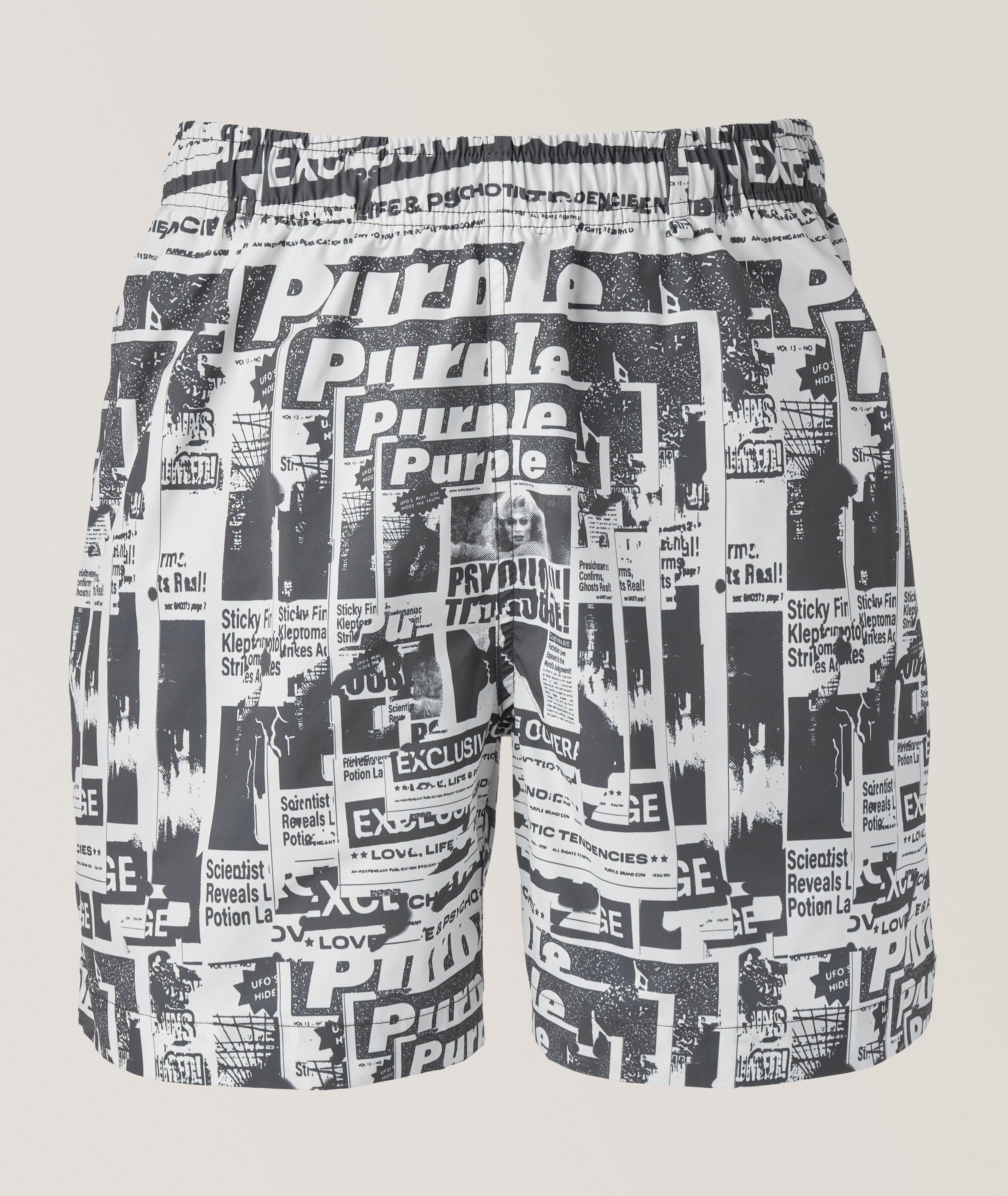 Tabloid Newspaper Swim Shorts image 0