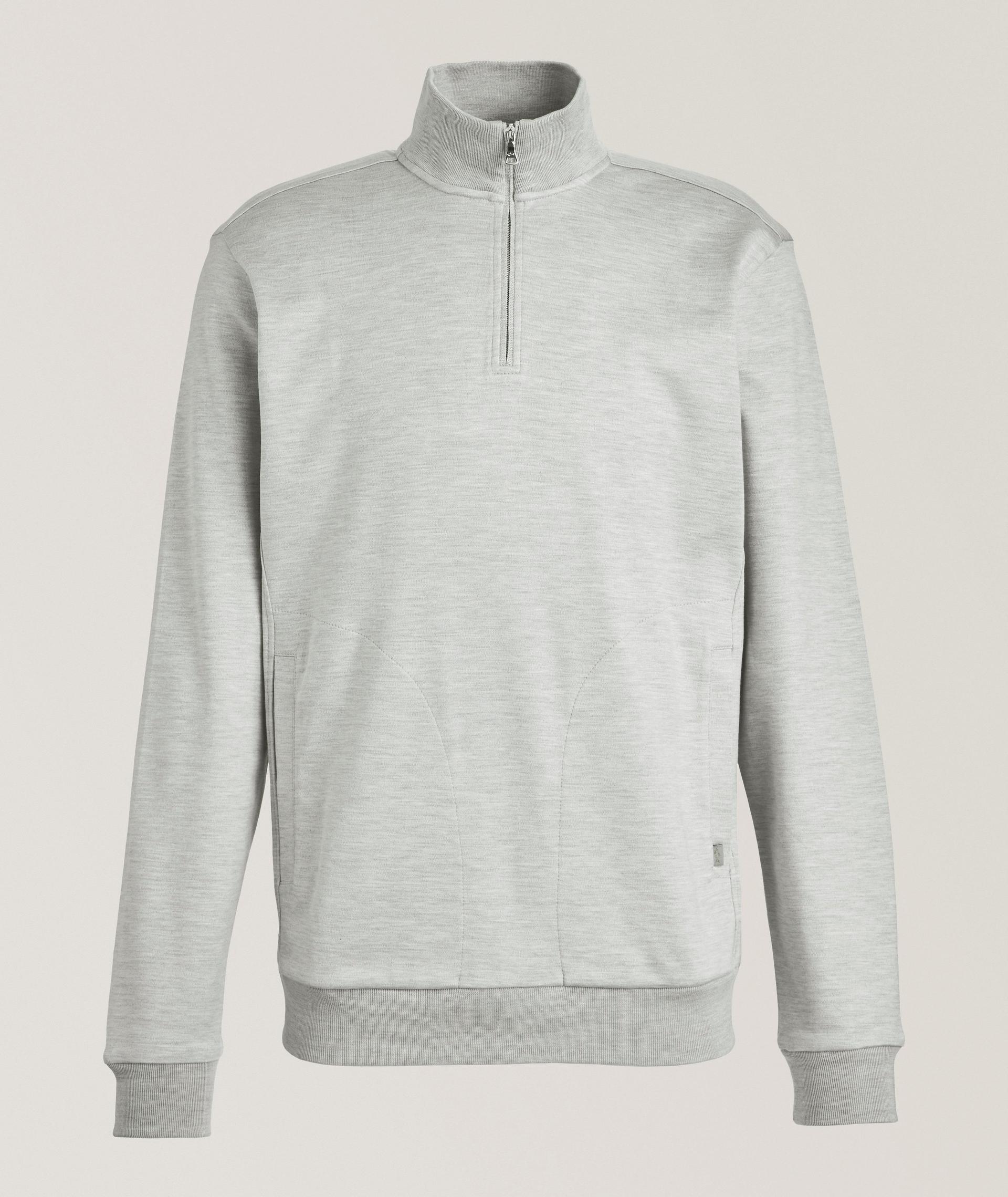 Pull en coton et en soie à demi-glissière image 0