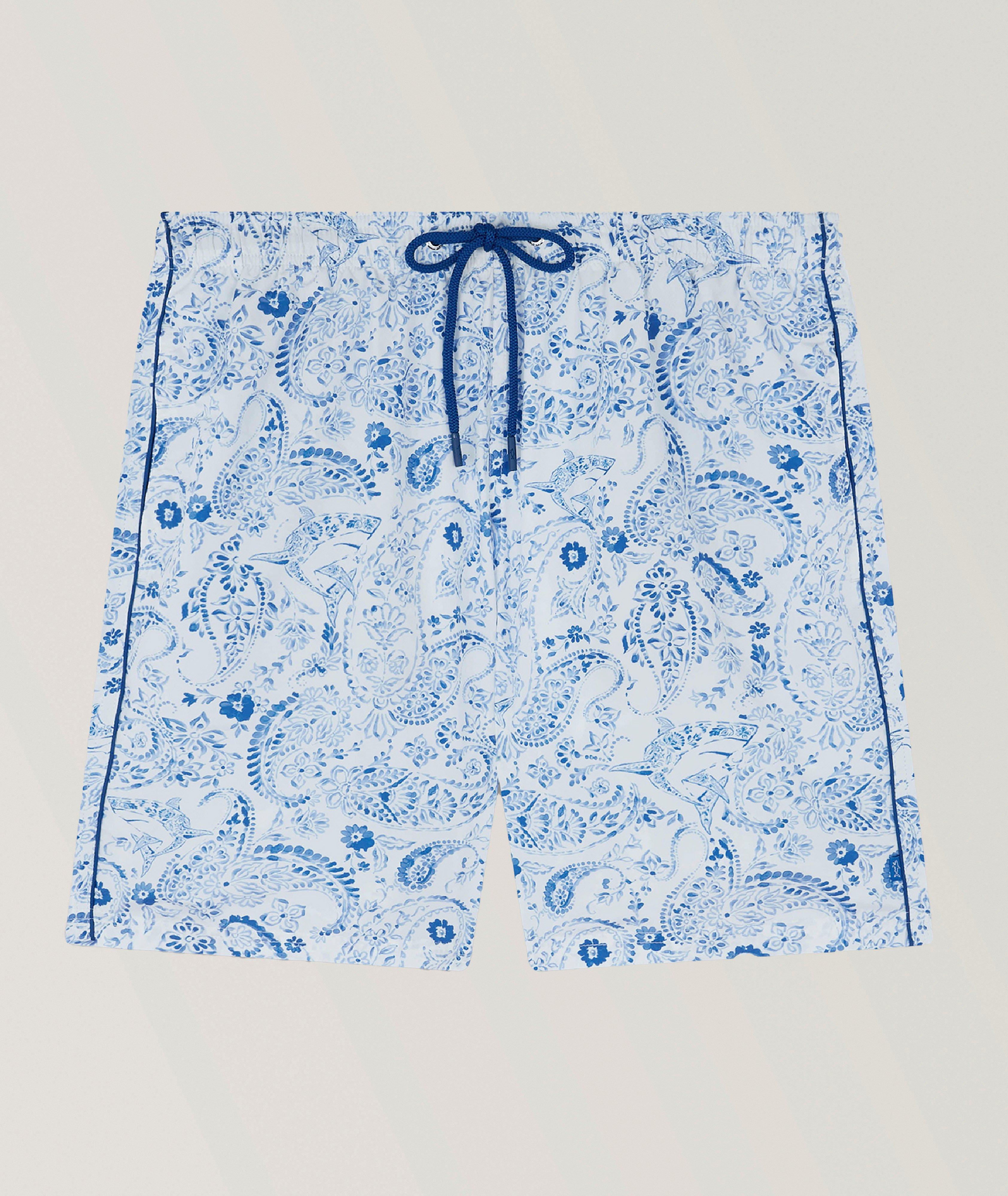 Ensemble, short de bain à motif paisley et pochette de rangement à glissière image 0