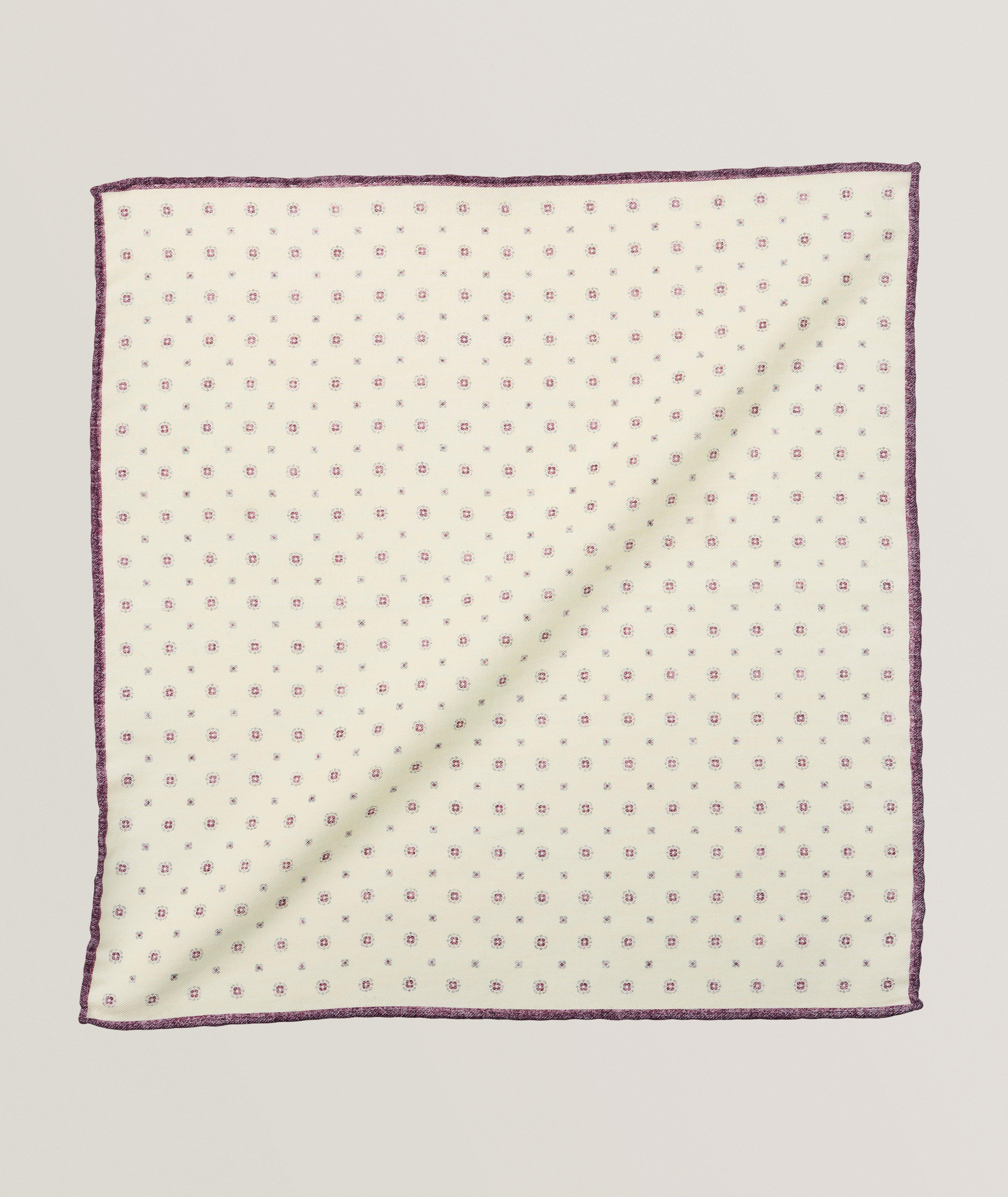 Micro-Geometric Wool-Cotton Pocket Square image 0