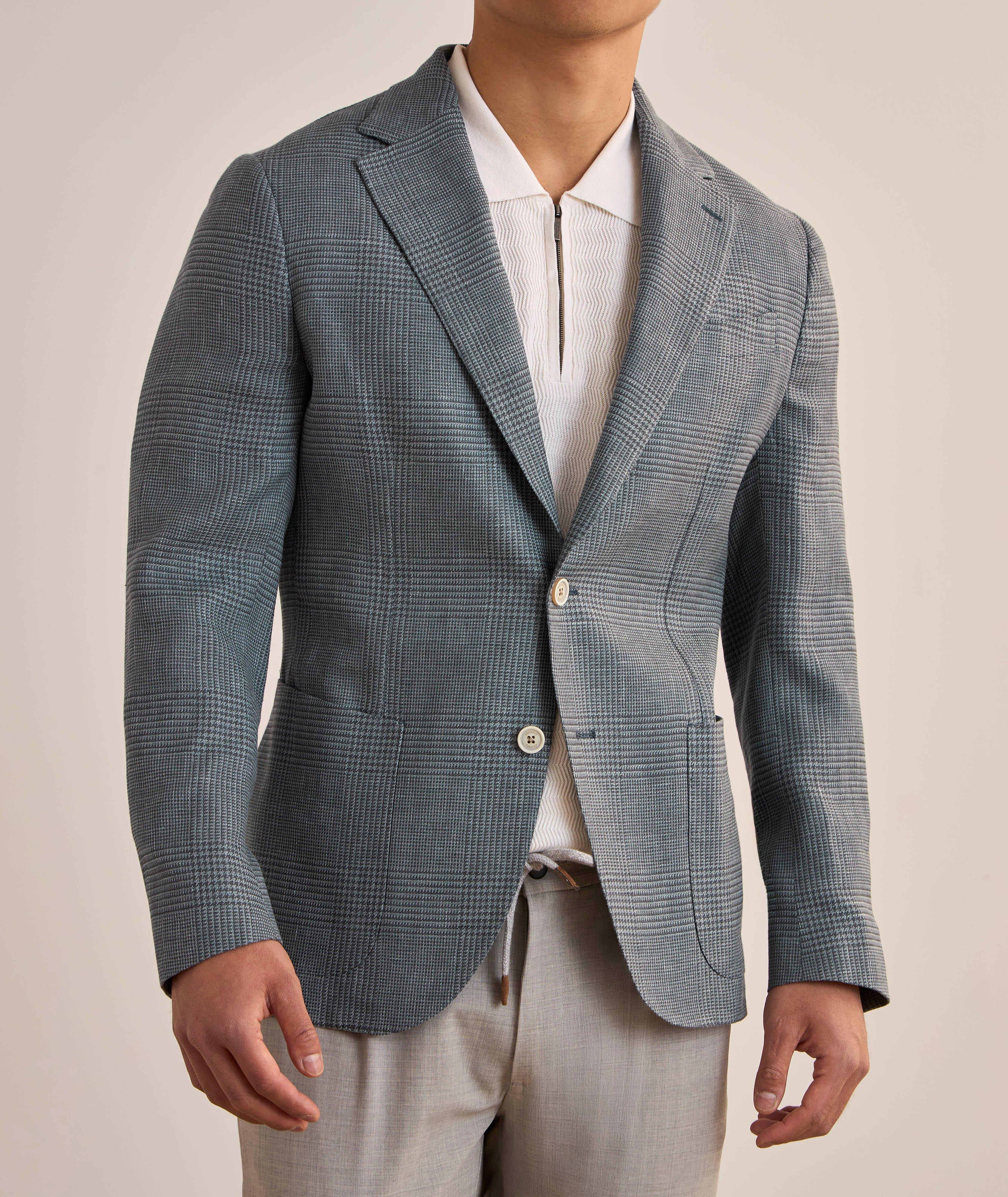 Glen Plaid Linen-Wool Sport Jacket  image 1