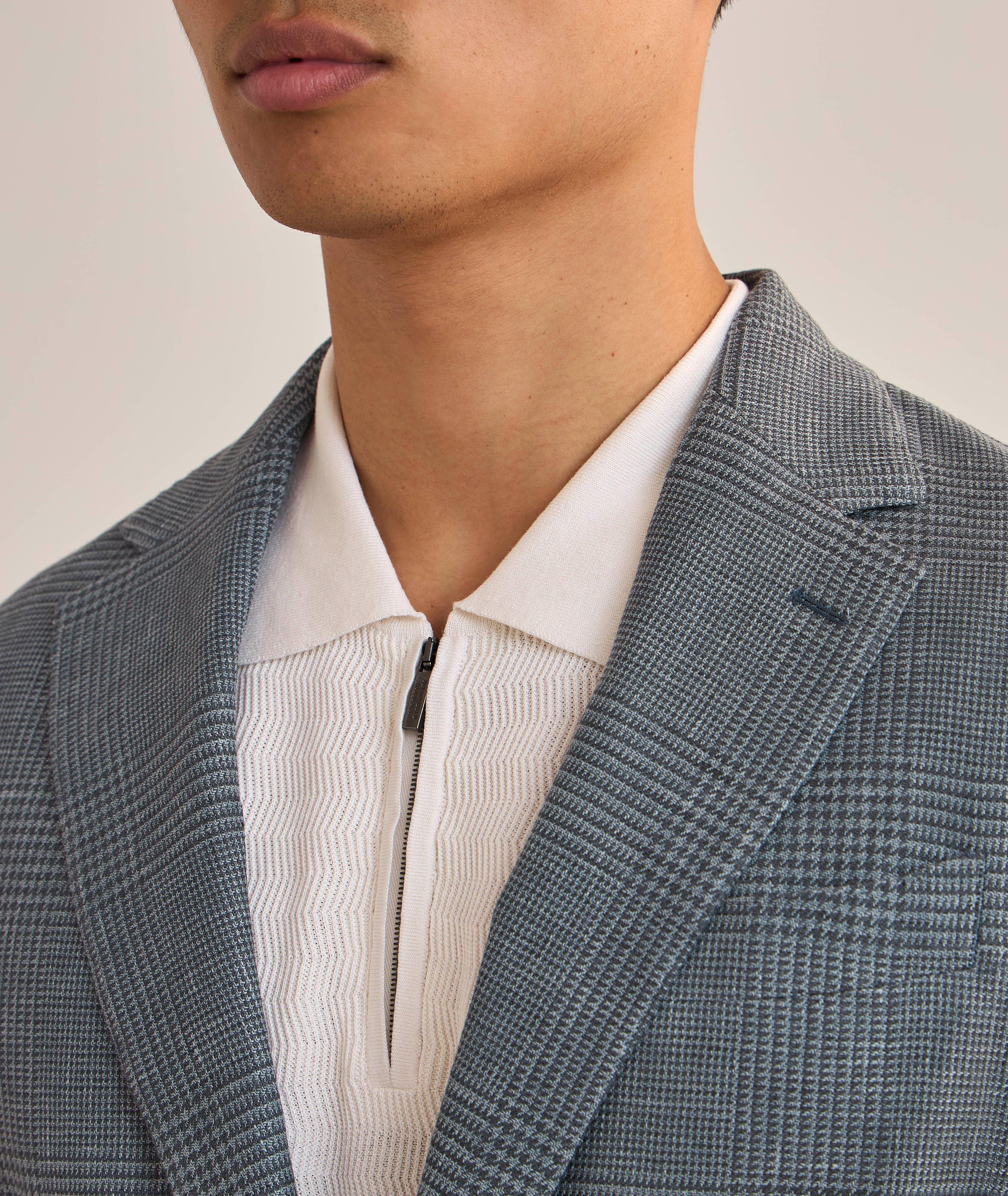 Glen Plaid Linen-Wool Sport Jacket  image 3