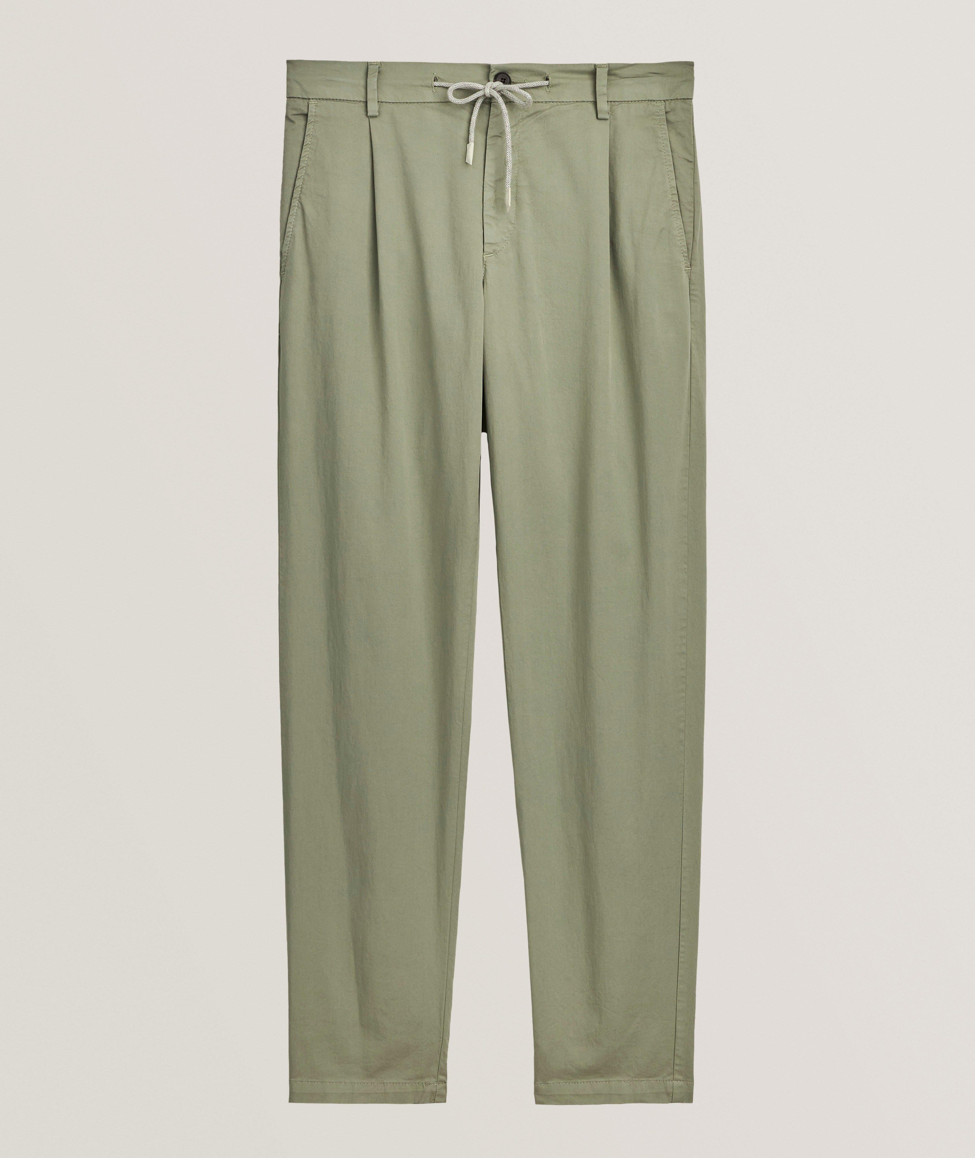 Stretch-Cotton Tapered Pants image 0