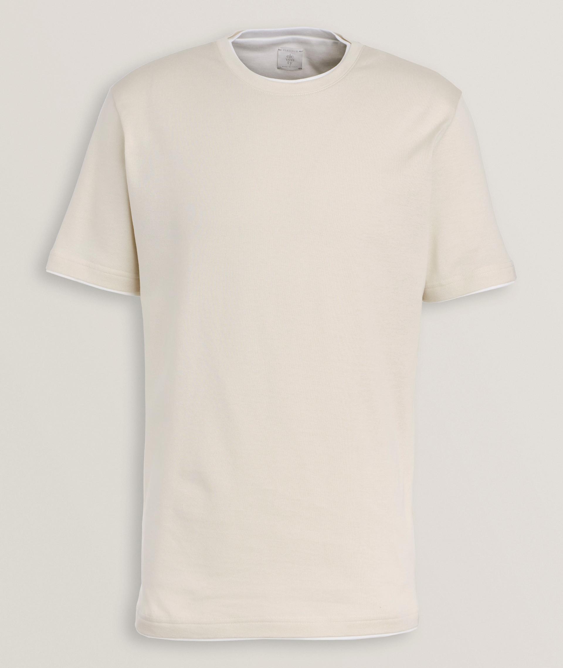 Contrast Tipped Stretch-Cotton T-Shirt image 0