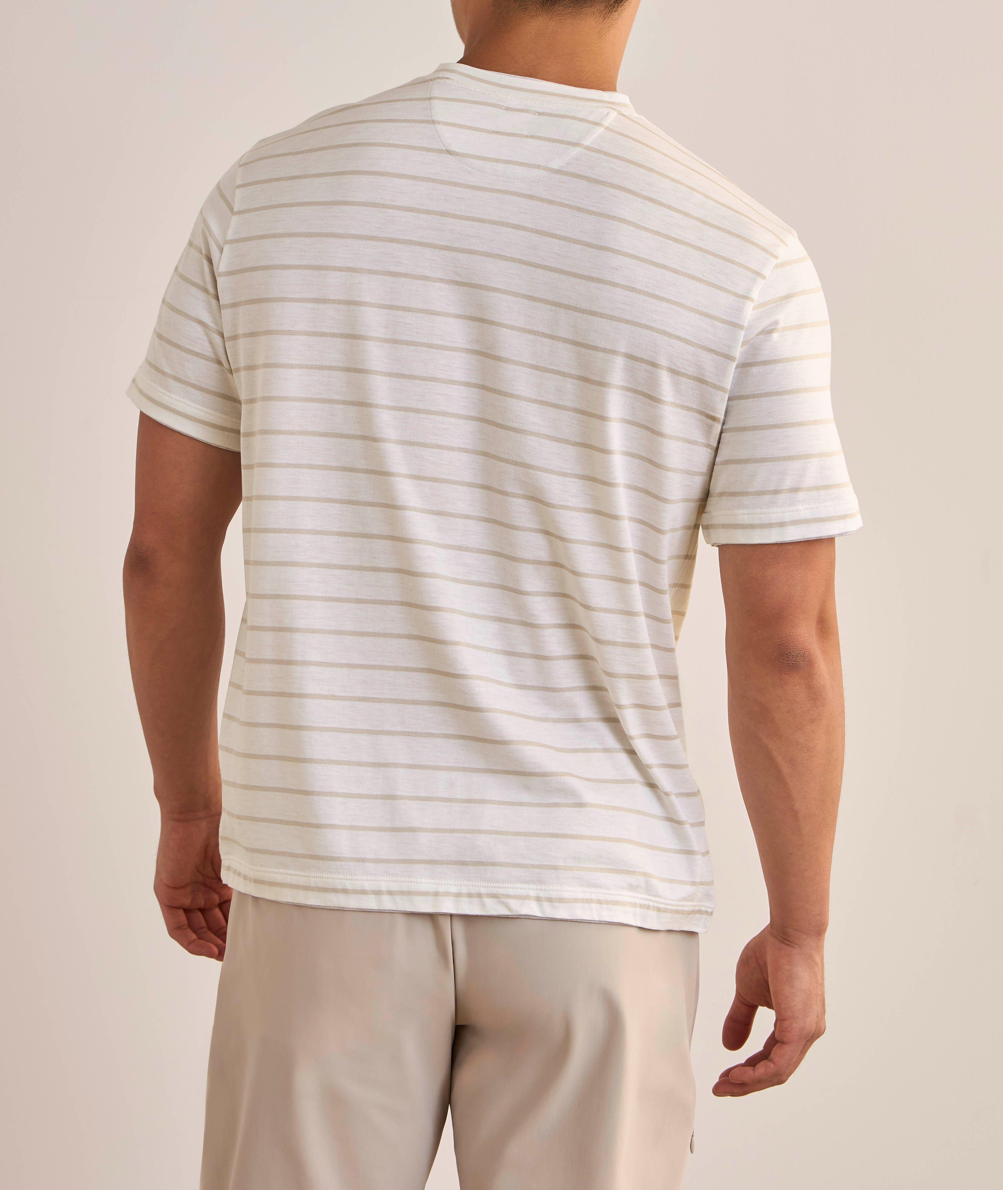Striped Tipped Cotton-Silk T-Shirt image 2