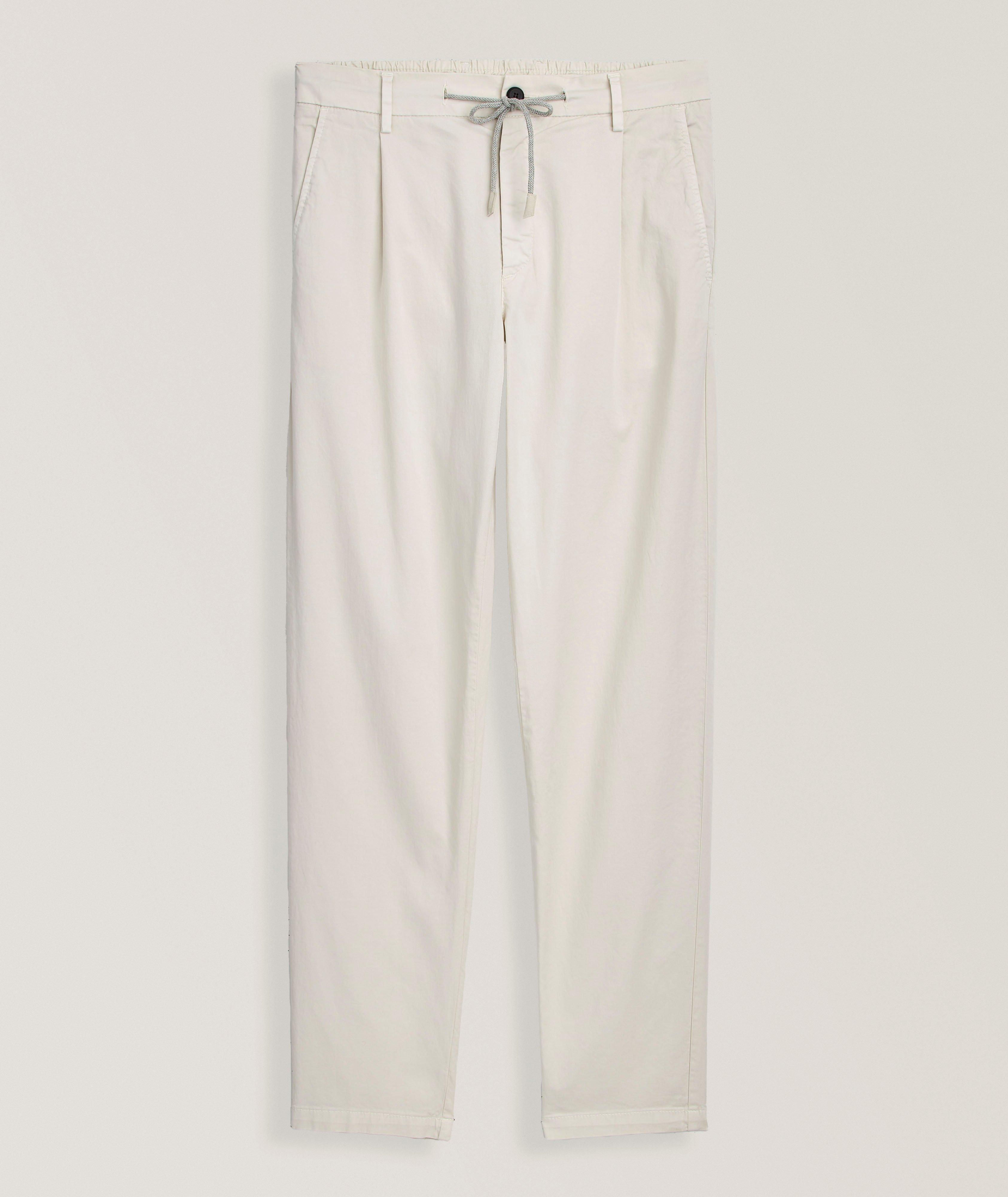 Eleventy Stretch-Cotton Tapered Pants