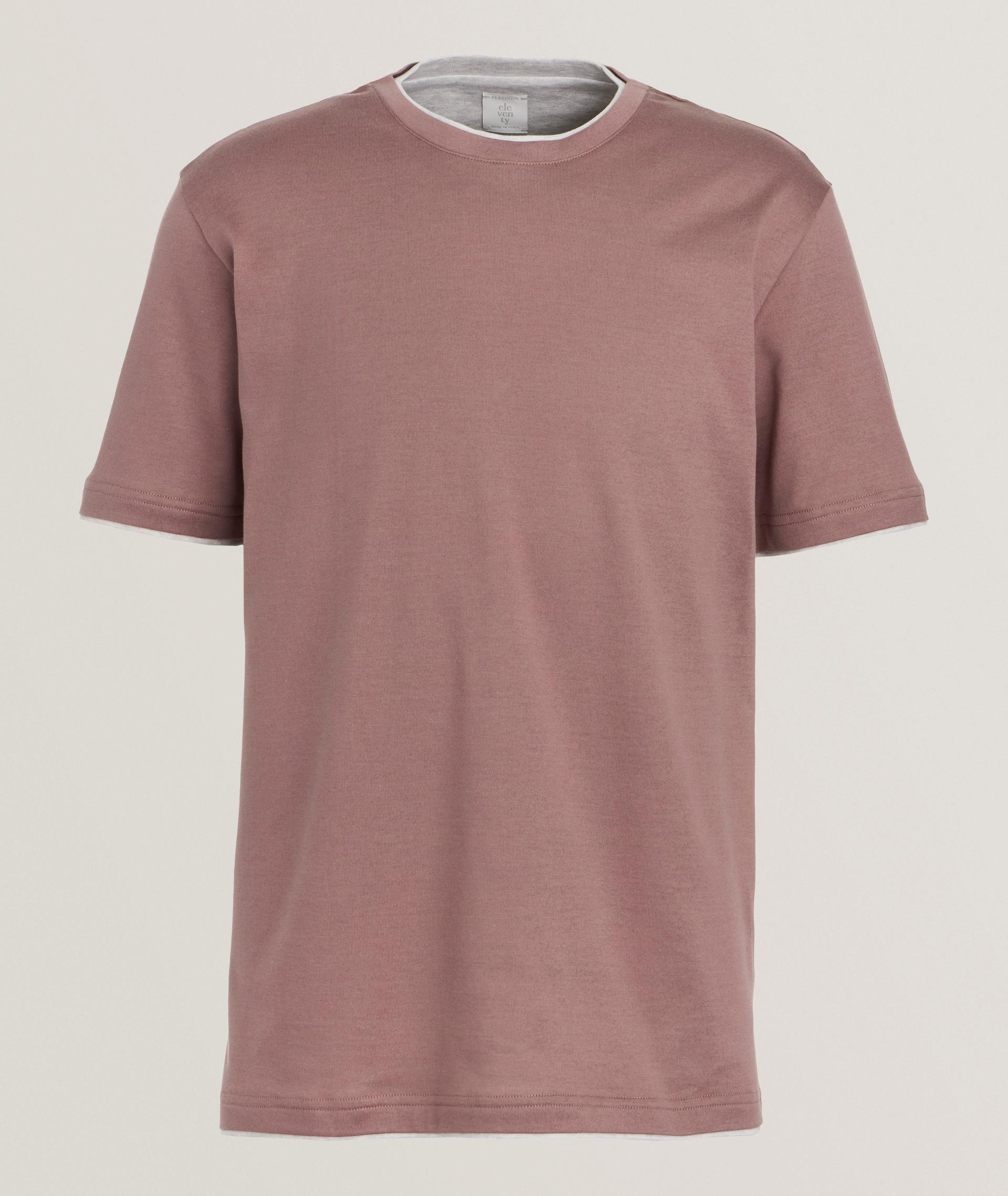 Contrast Tipped Stretch-Cotton T-Shirt image 0