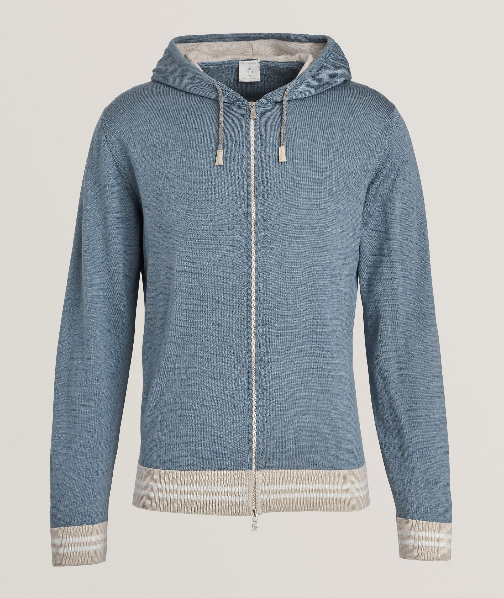 Banded Stripe Hooded Sweater  image 0