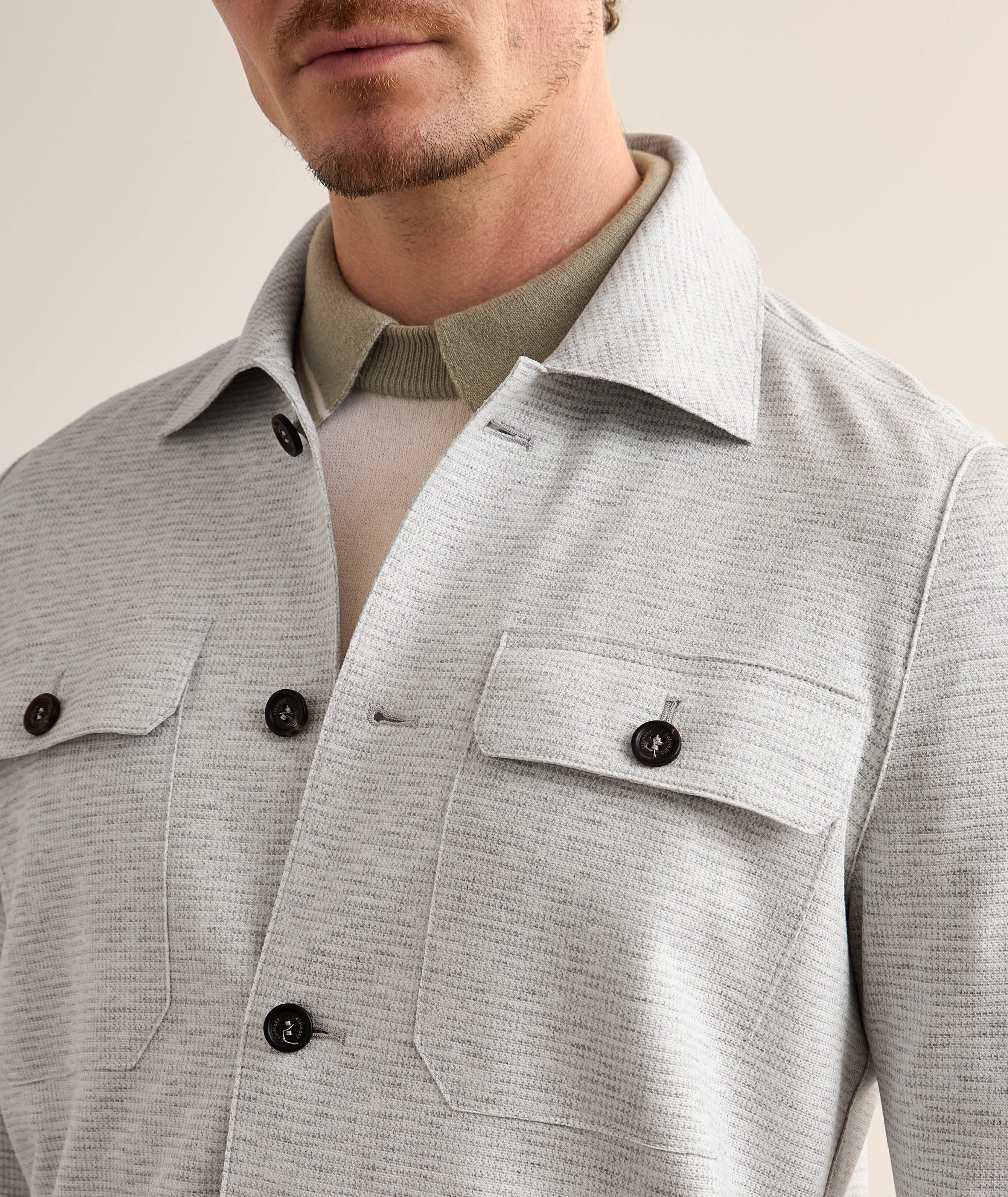 Micro-Houndstooth Jersey Overshirt  image 3