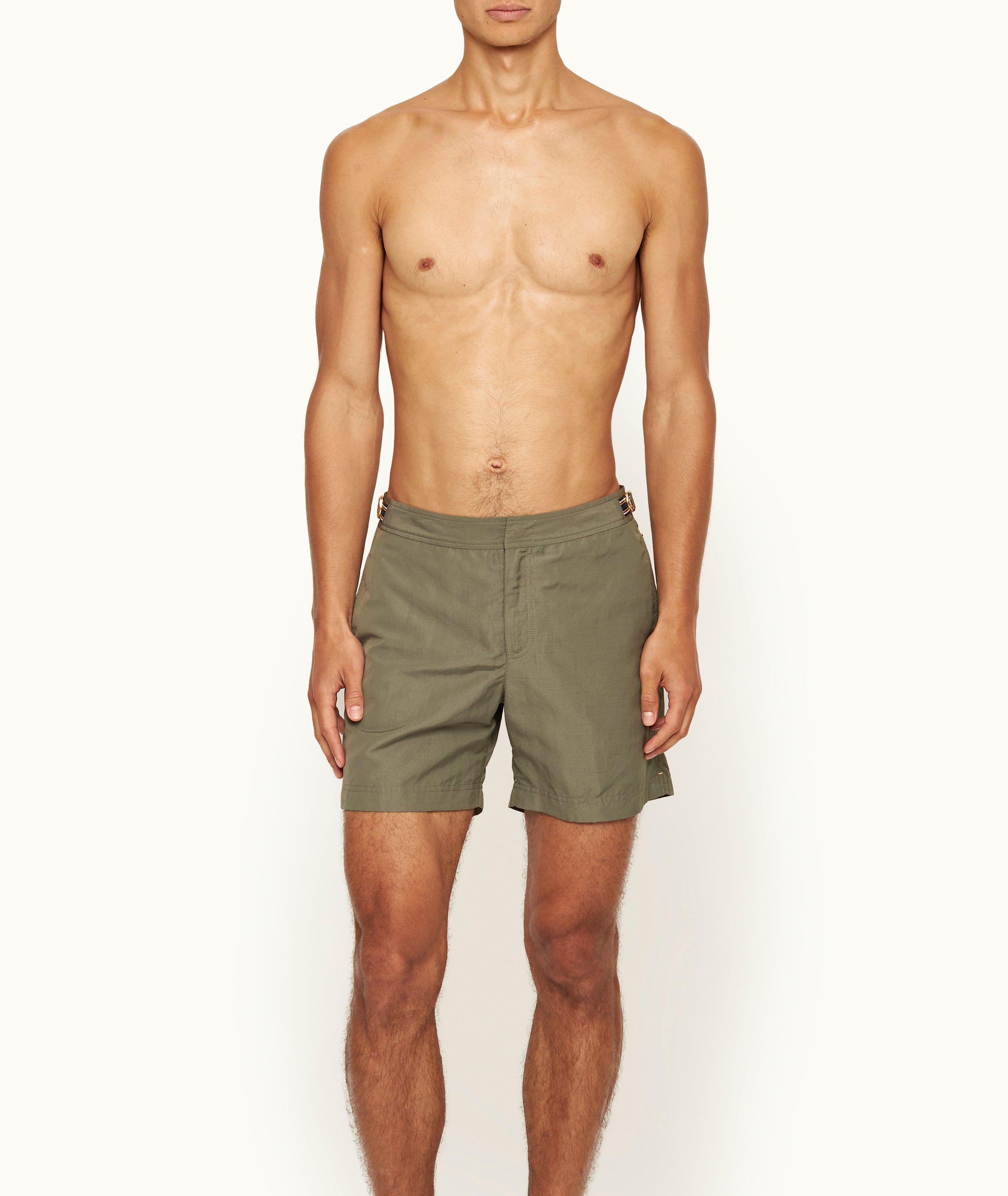 Bulldog Linen-Blend Tape Swim Shorts  image 3