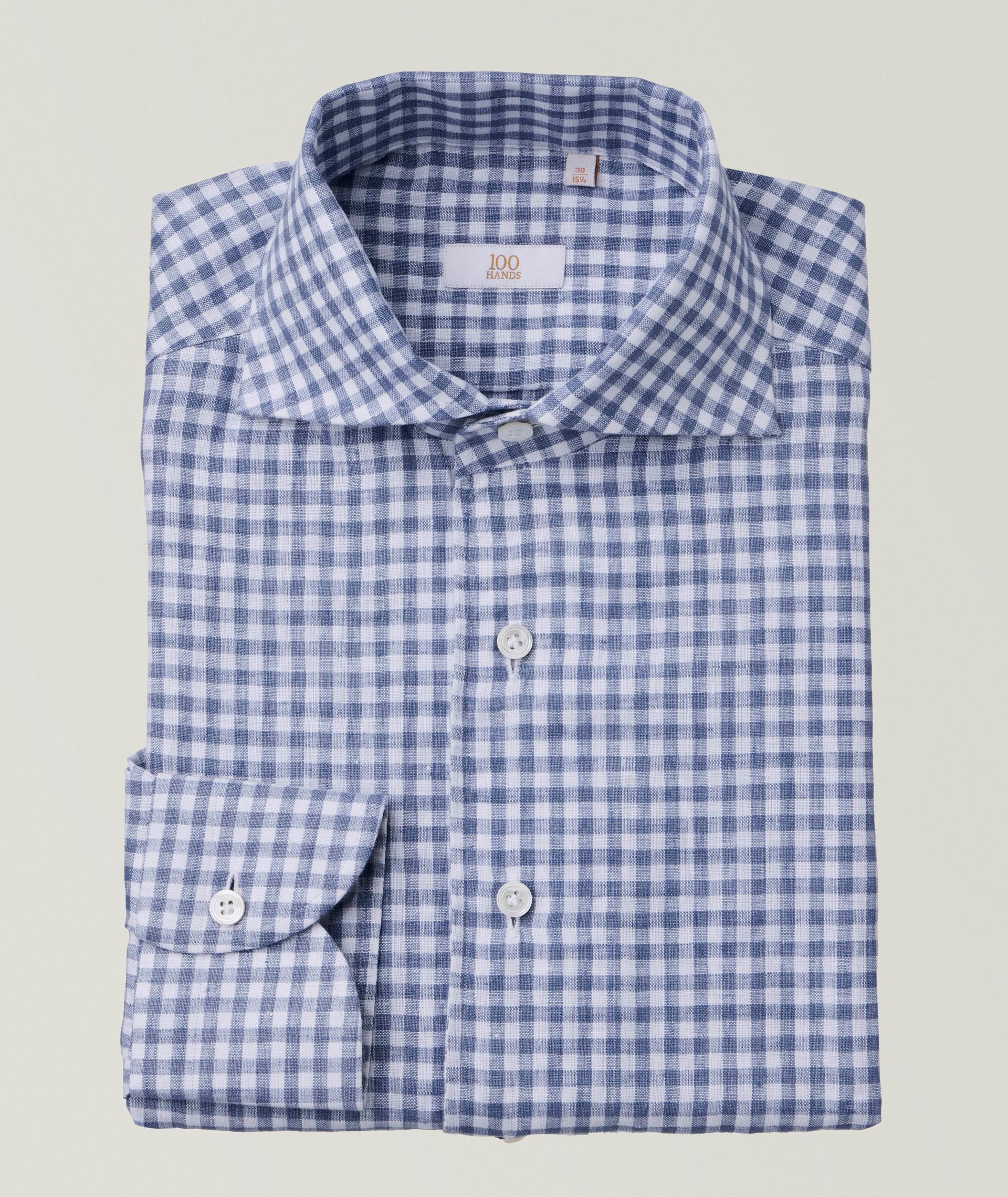 Gingham Linen Dress Shirt  image 0