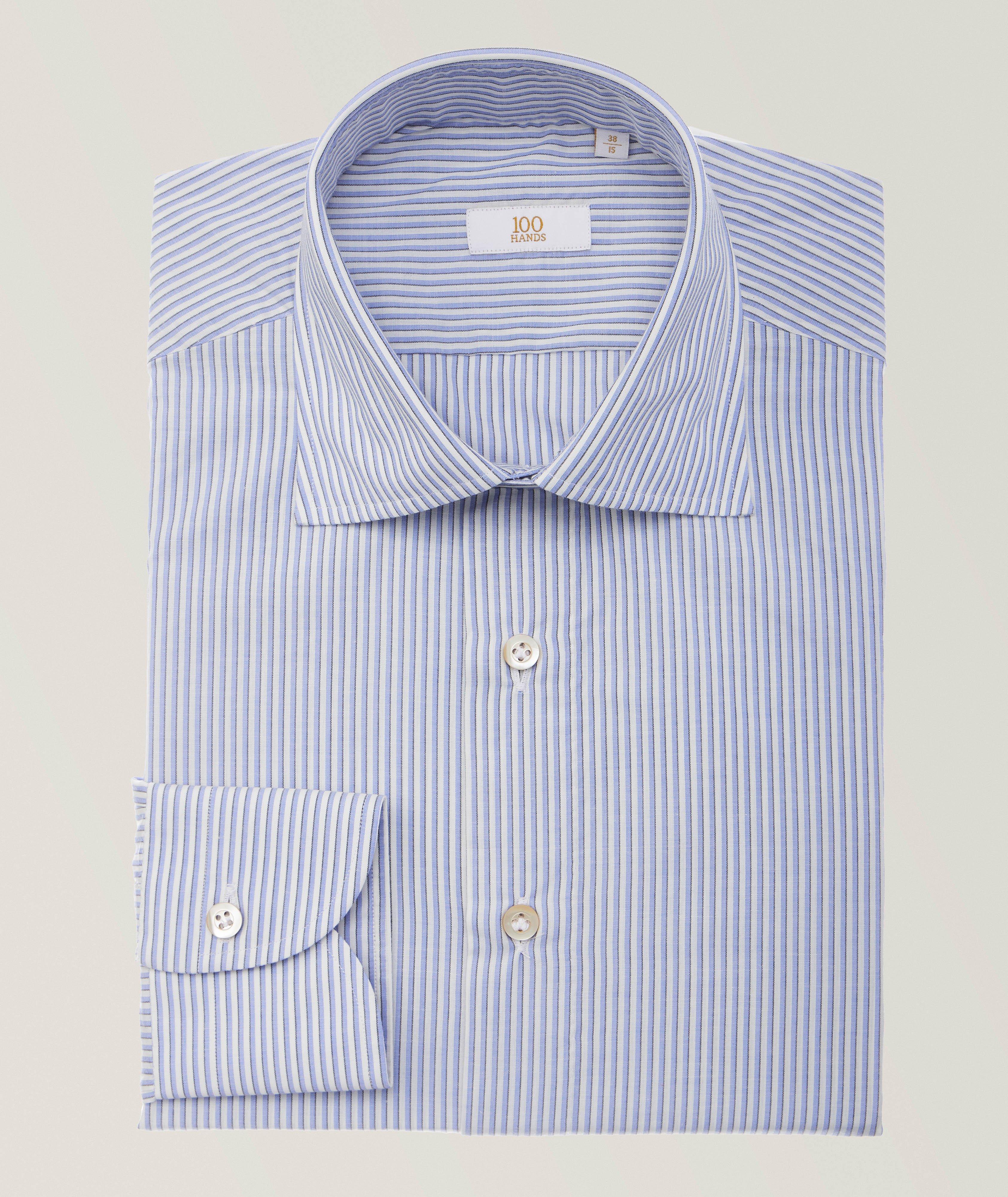 Striped Silk-Cotton Poplin Dress Shirt image 0