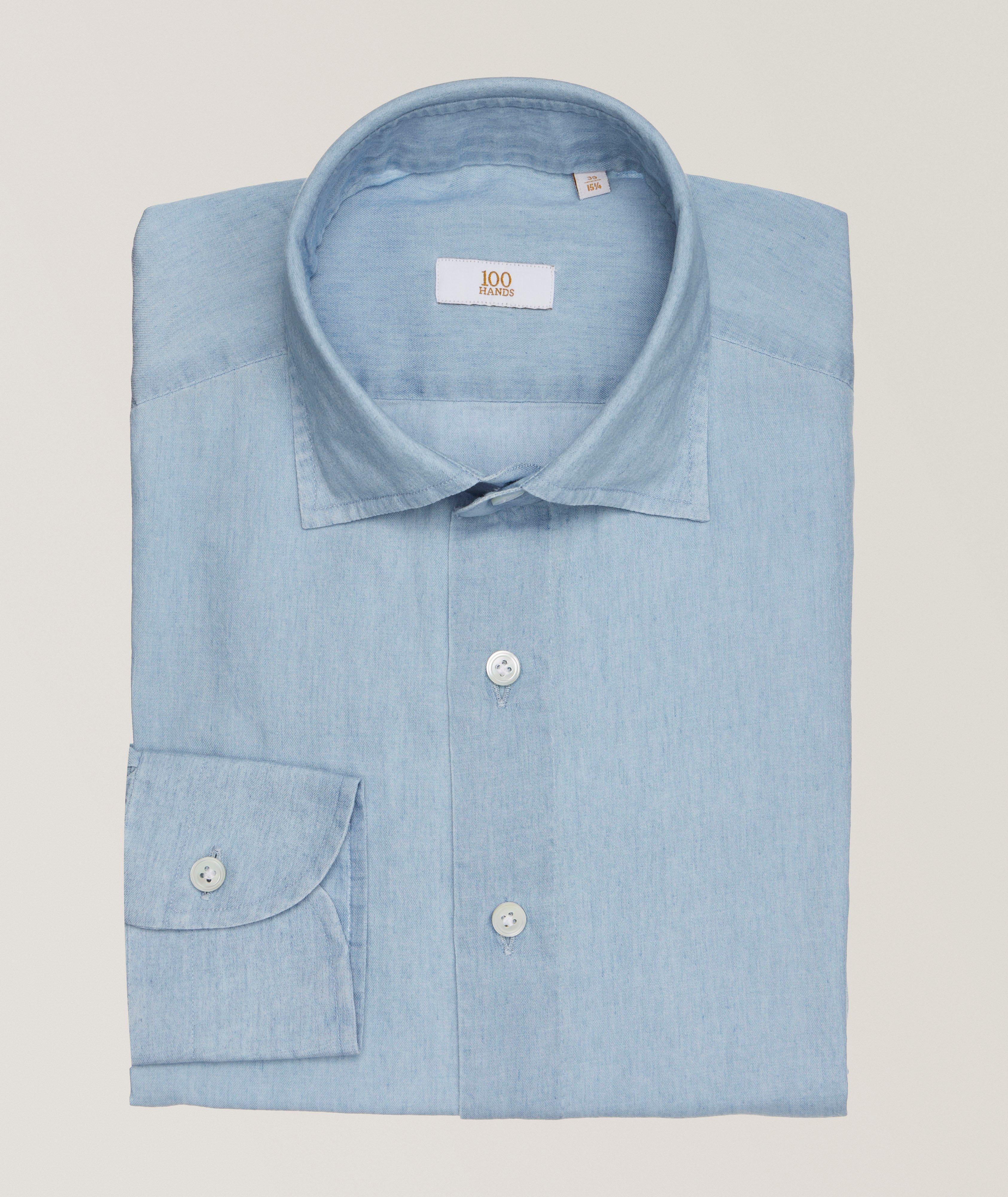 SUPER LIGHT WEIGHT MID BLUE DENIM CHAMBRAY image 0